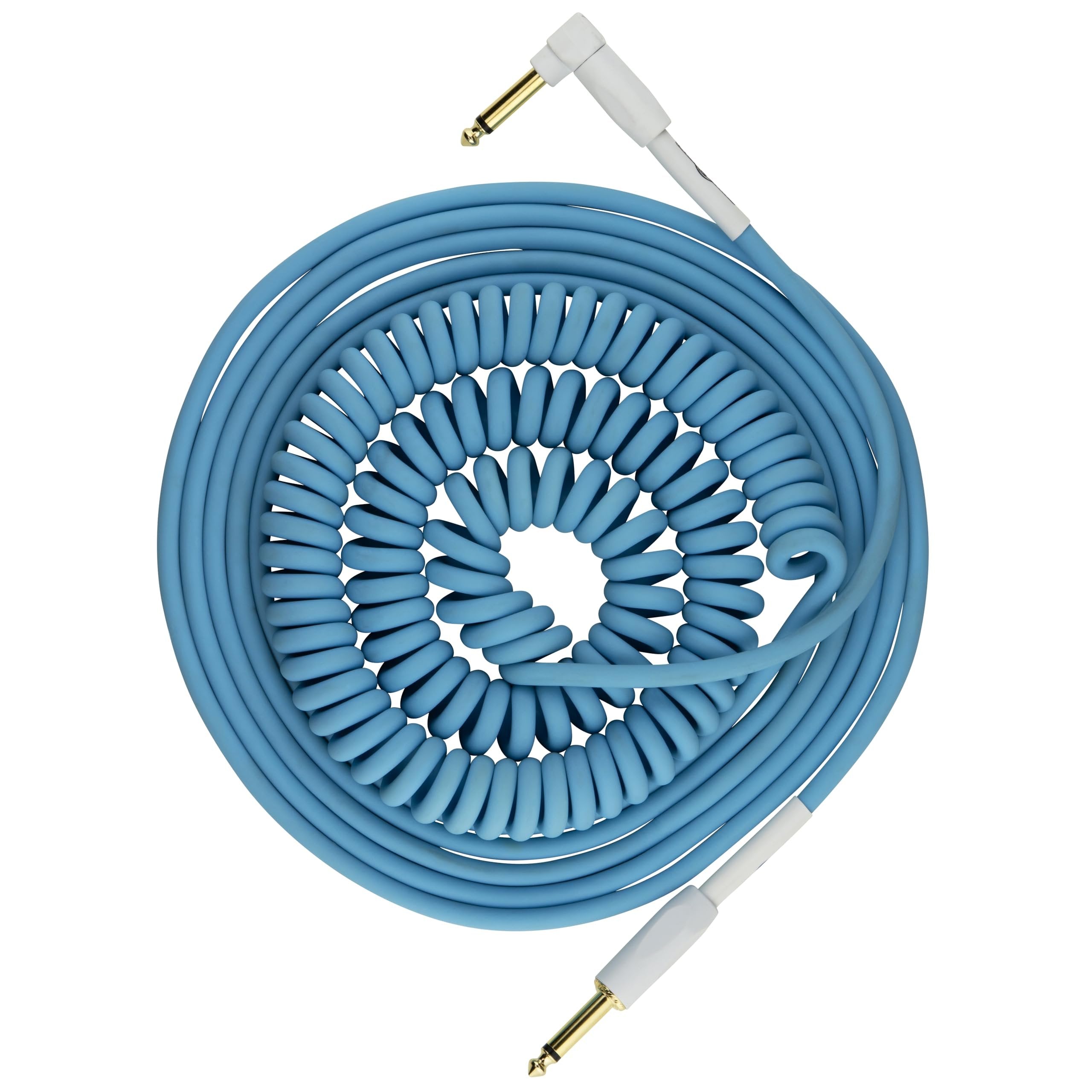 Pig Hog PHCC30DB Half Coil Instrument Cable 30ft, Daphne Blue