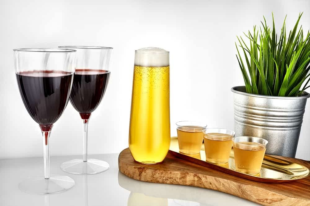 Hanna K. Signature 100 Count Shot Glasses Premium Clear Hard Plastic 1oz Disposable Cups, Ideal for Jello Shots, Wine Tasting, Condiments, Sauce, Dipping, Samples