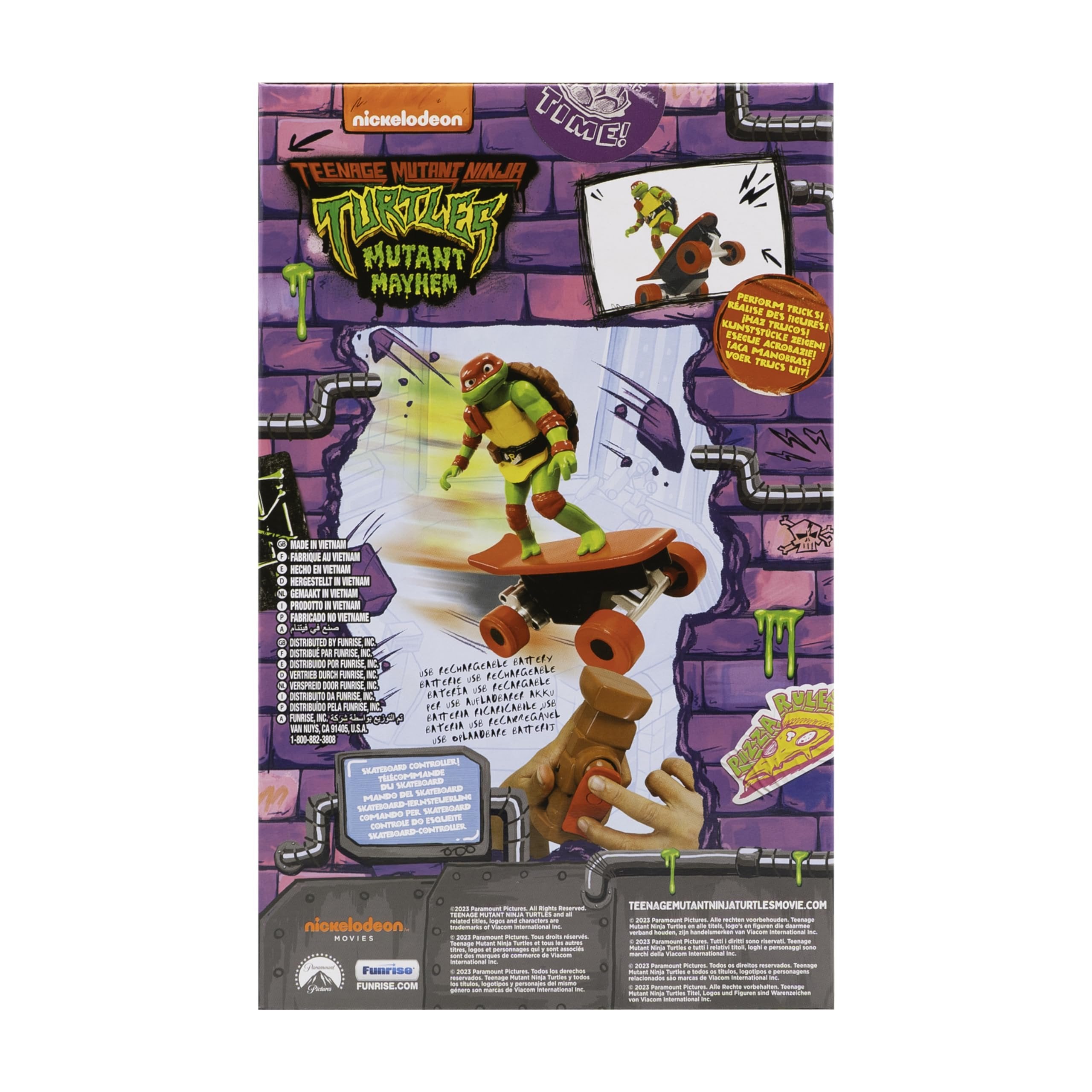 Teenage Mutant Ninja Turtles Toy, Raphael Half Pipe RC Skate Vehicle with Tricks, 2.4 GHz Remote Control TMNT Ninja Turtle Toy, Mutant Mayhem, Ages 5+