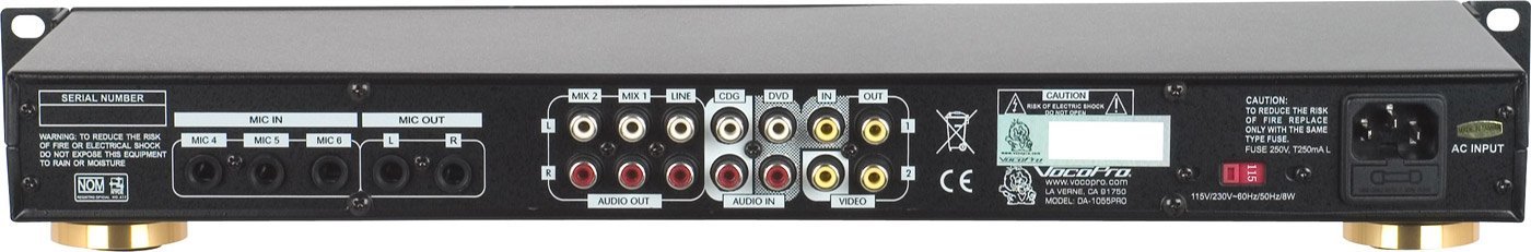 VocoPro DA-1055 Pro Professional 6 MIC. Digital Echo Mixer/Parametric Equalizer