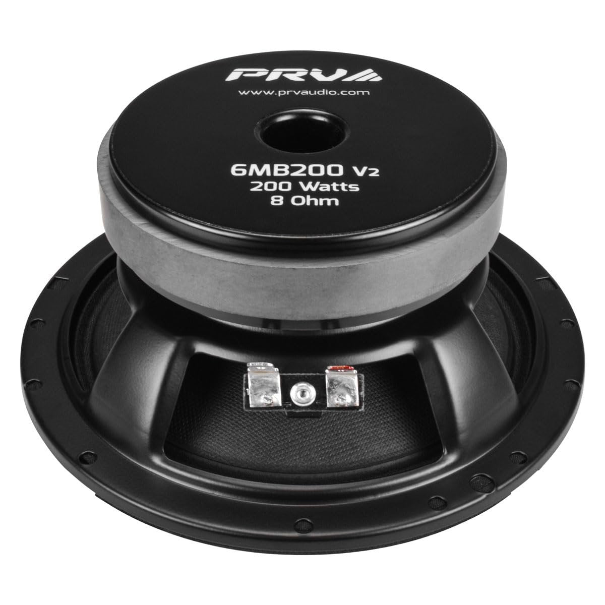 PRV AUDIO 6.5 Inch Midbass Speaker 6MB200 v2 8 Ohm - 200 Watts 93.5 dB 1.5" Voice Coil - 6 Inch Speaker for Car Audio with Outstanding Vocals and Punch for Small Custom Enclosures - Pro Audio (Single)