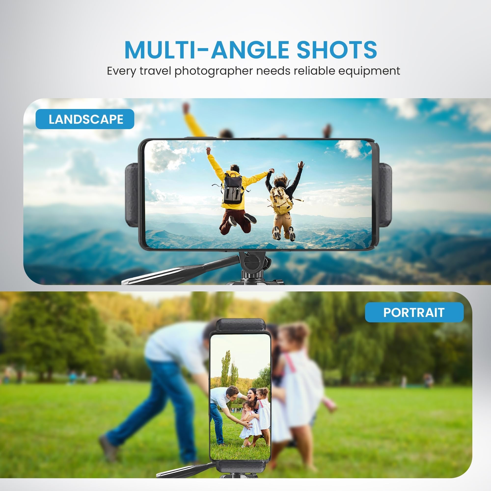 iDance Cell Phone Tripod Stand, 51", Phone Tripod with Bluetooth Remote Control, Portable Tripod for iPhone and Smartphone, Tripod Mount for Video Recording, Traveling, YouTube and Tiktok