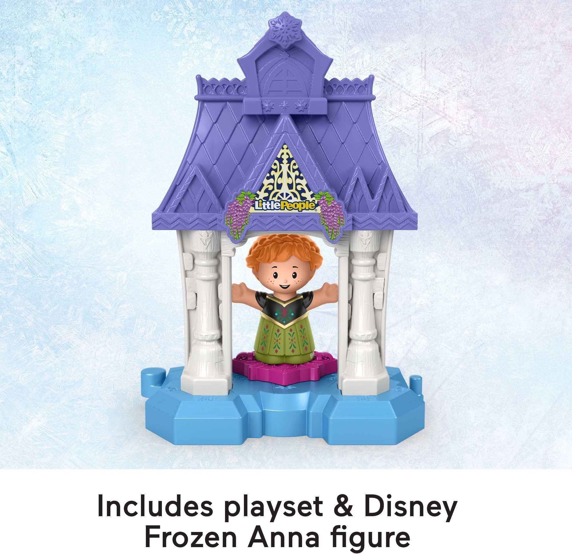 Fisher-Price Little People Toddler Toy Disney Frozen Anna in Arendelle Playset with Figure for Preschool Pretend Play Kids Ages 18+ Months
