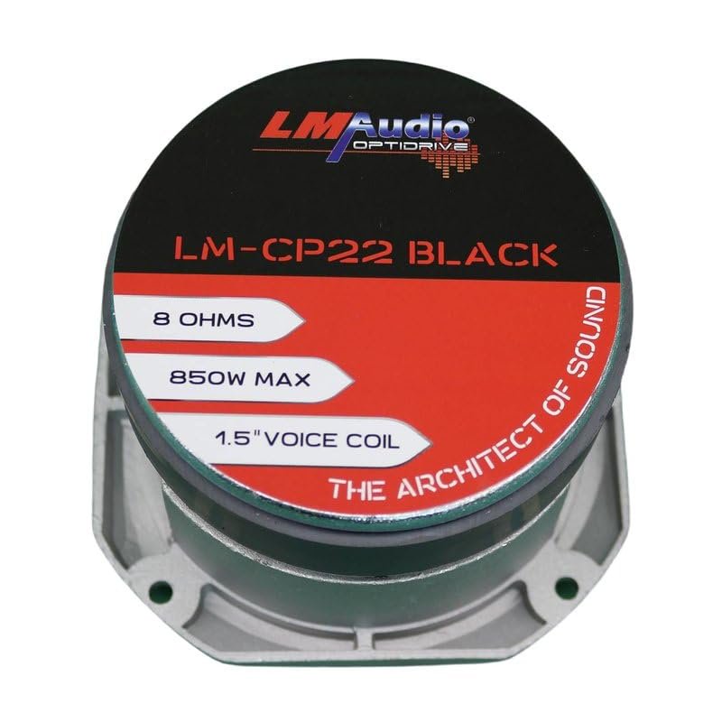 Luna Morena LM-CP22B Bullet Super Tweeter 1.5-in Voice Coil 8-Ohm 850 Watt Max Diecast Aluminum Frame Audio Speaker Black