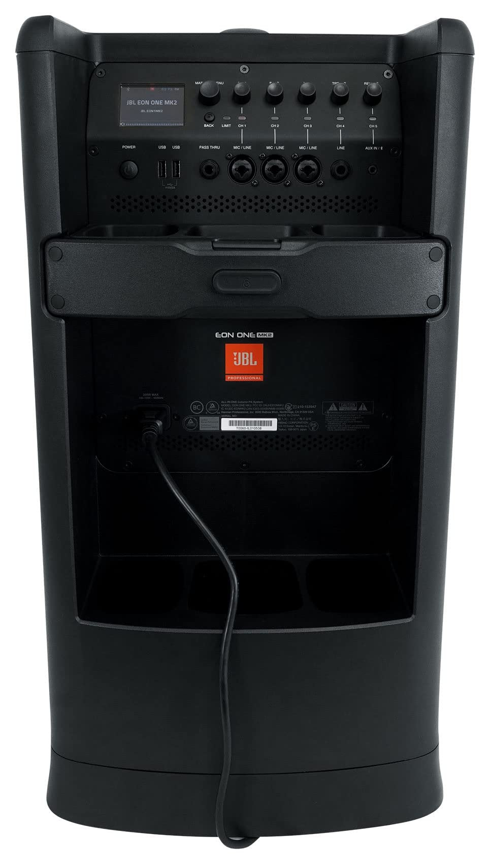 JBL Professional EON ONE Mk2 Active Battery-Powered Column Line Array Speaker System, 1500W Peak Power, 10", Bluetooth Wireless Audio, 5 Channel Mixer, Portable PA for DJs, Musicians, Events, Black