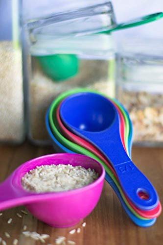 Architec EcoSmart Purelast Measuring Cups, 6 Piece Set, 1/4C, 1/3C, 1/2C, 2/3C, 3/4C, 1C, Jewel Tones