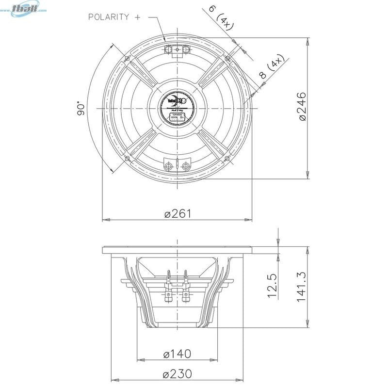 Deejayled FAITALPRO 10FH500-4 10-inch Midbass Speaker 4-Ohms with 3-in Voice Coil 500 Watt Rms 1000 Watt Max Power Capacity Triple Roll Surround Neodymium Magnet