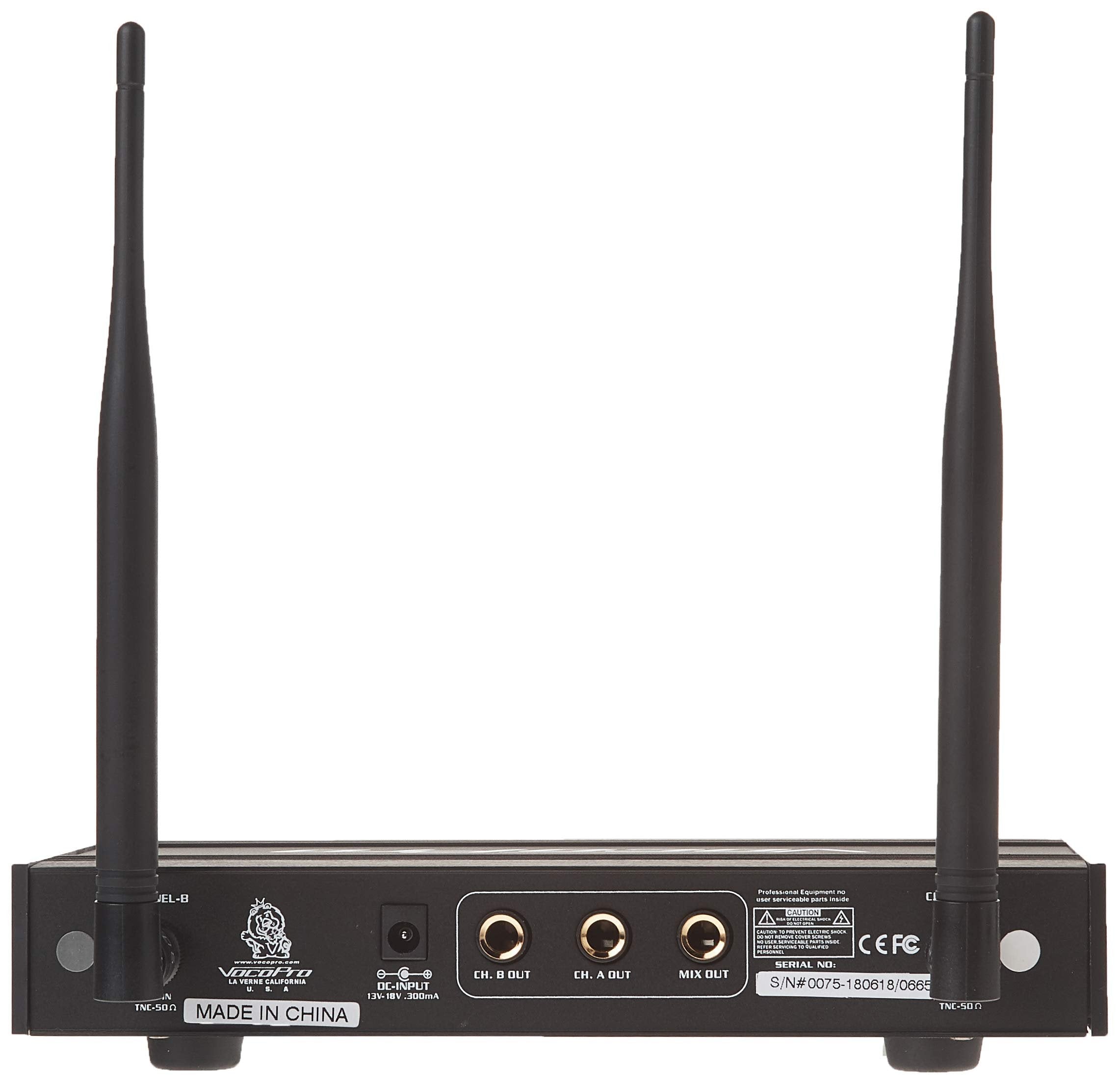 VocoPro - (UHF-3200-10) UHF-Dual Channel Wireless Microphone System, UHF-3200-10(9M,9N)