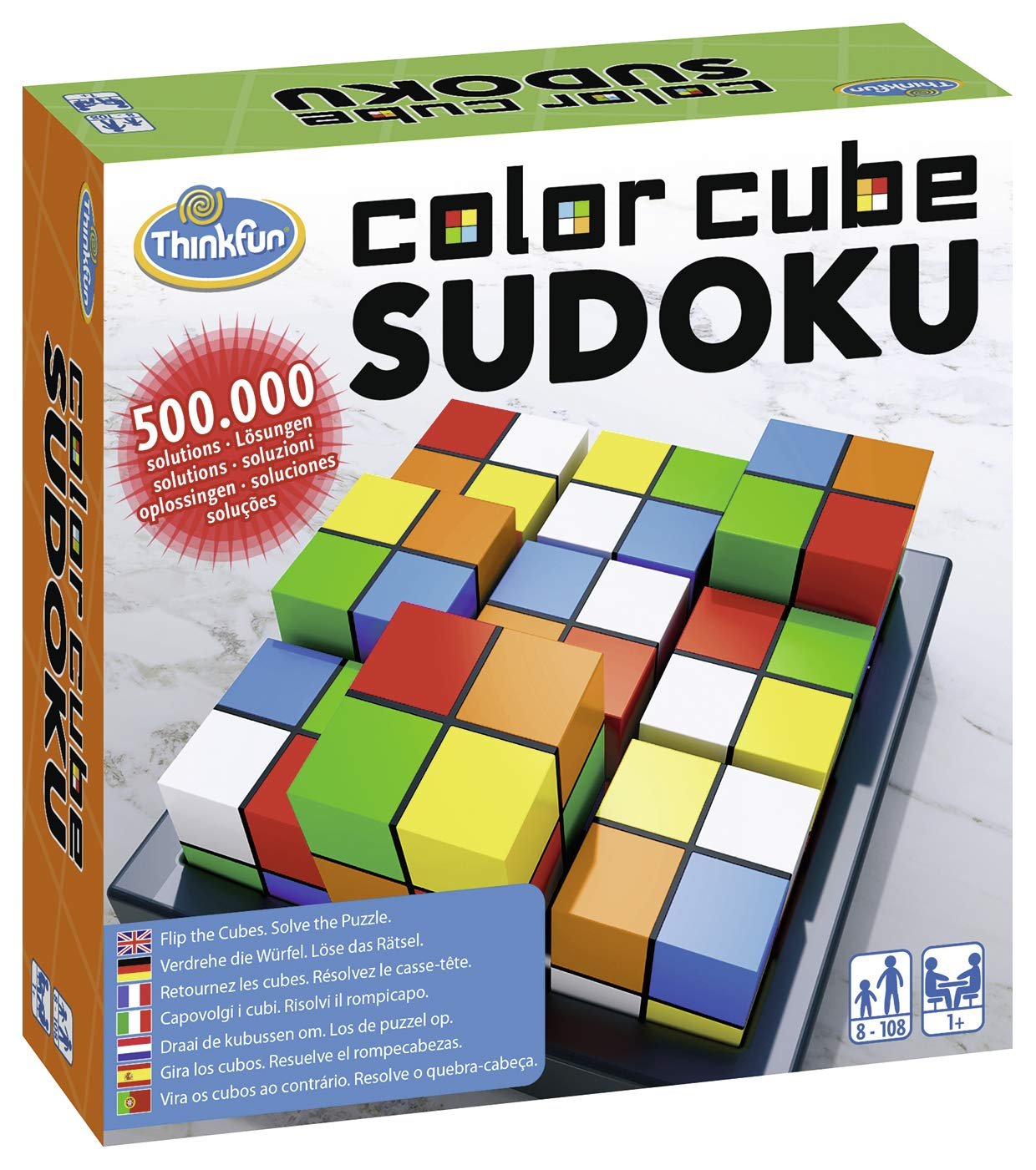 ThinkFun 76342 Color Cube Sudoku Game, Yellow