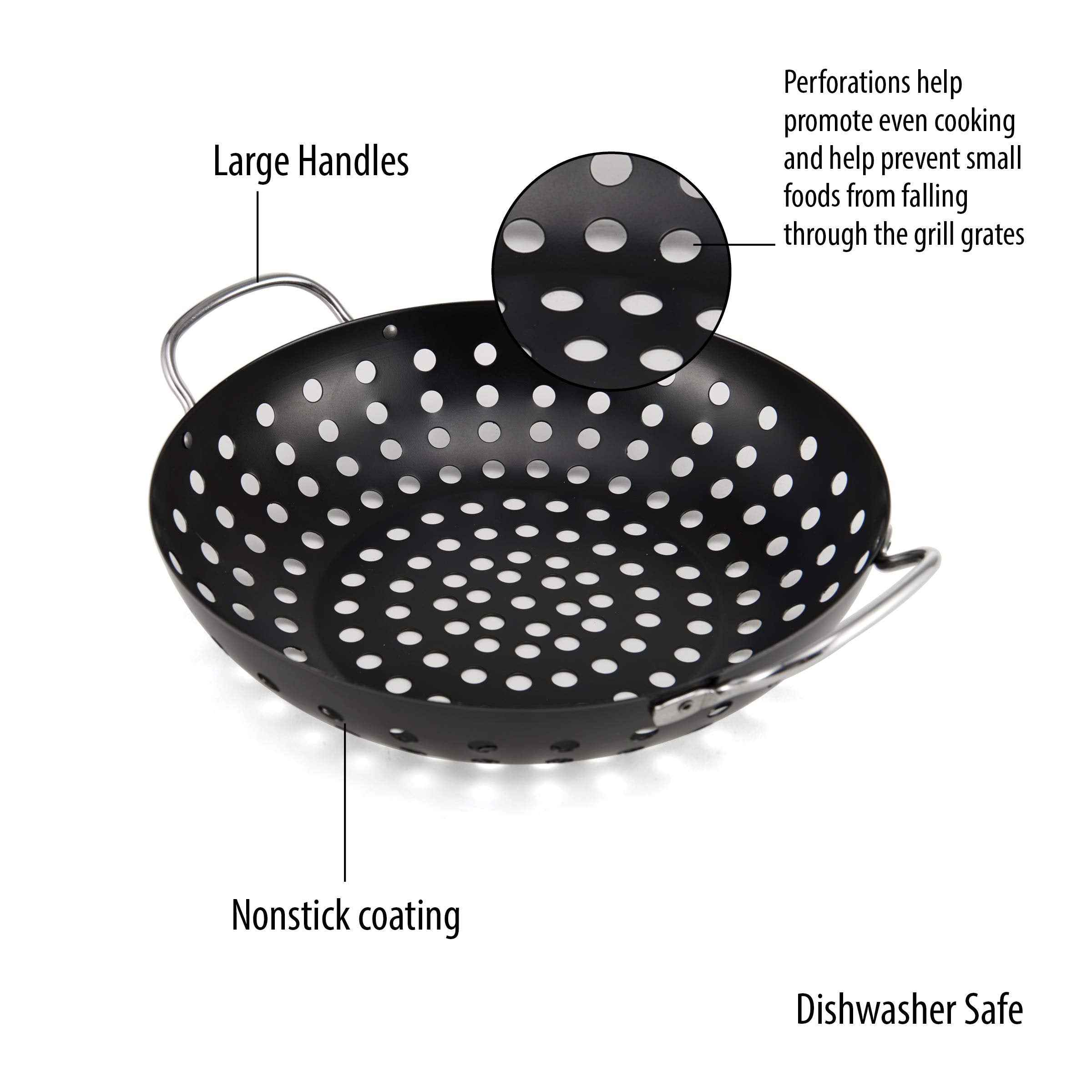 Farberware Barbecue Nonstick Round Wok Topper, 11-Inch, Black