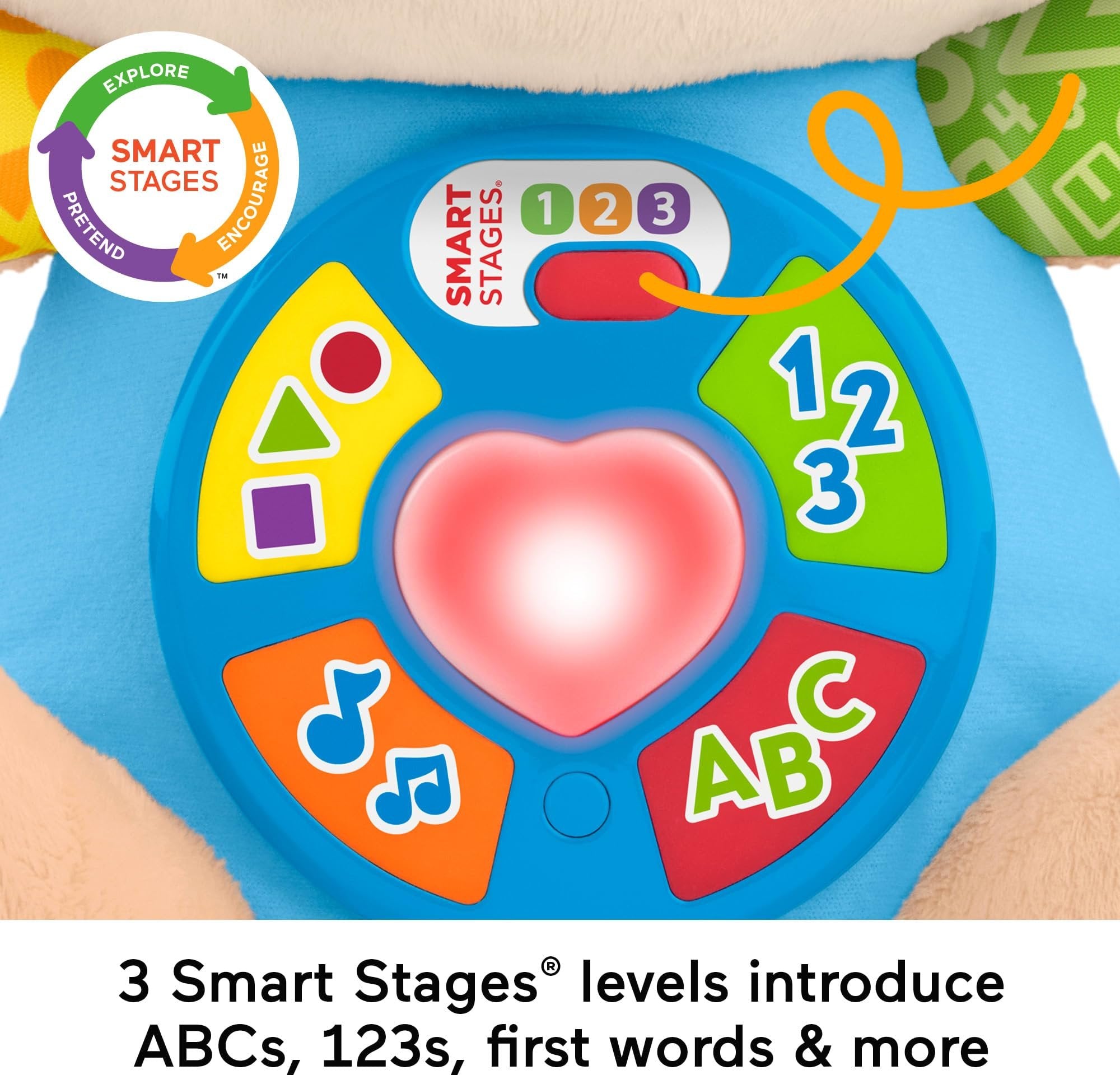 Fisher-Price Baby Toy Laugh & Learn Smart Stages Puppy Musical Plush with Lights & Learning Songs for Infants Ages 6+ Months