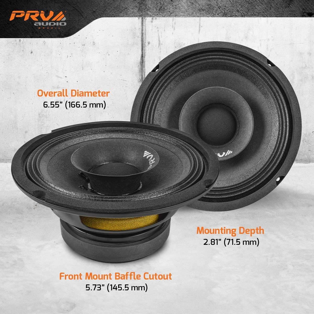 PRV AUDIO 6FR200 6 Inch Full Range Speaker, 8 Ohms, 200 Watts Continuous Program Power, 100 Watts RMS Power, 92.5 dB, Full-Range Driver, Loudspeaker for Pro Audio Systems (Single)