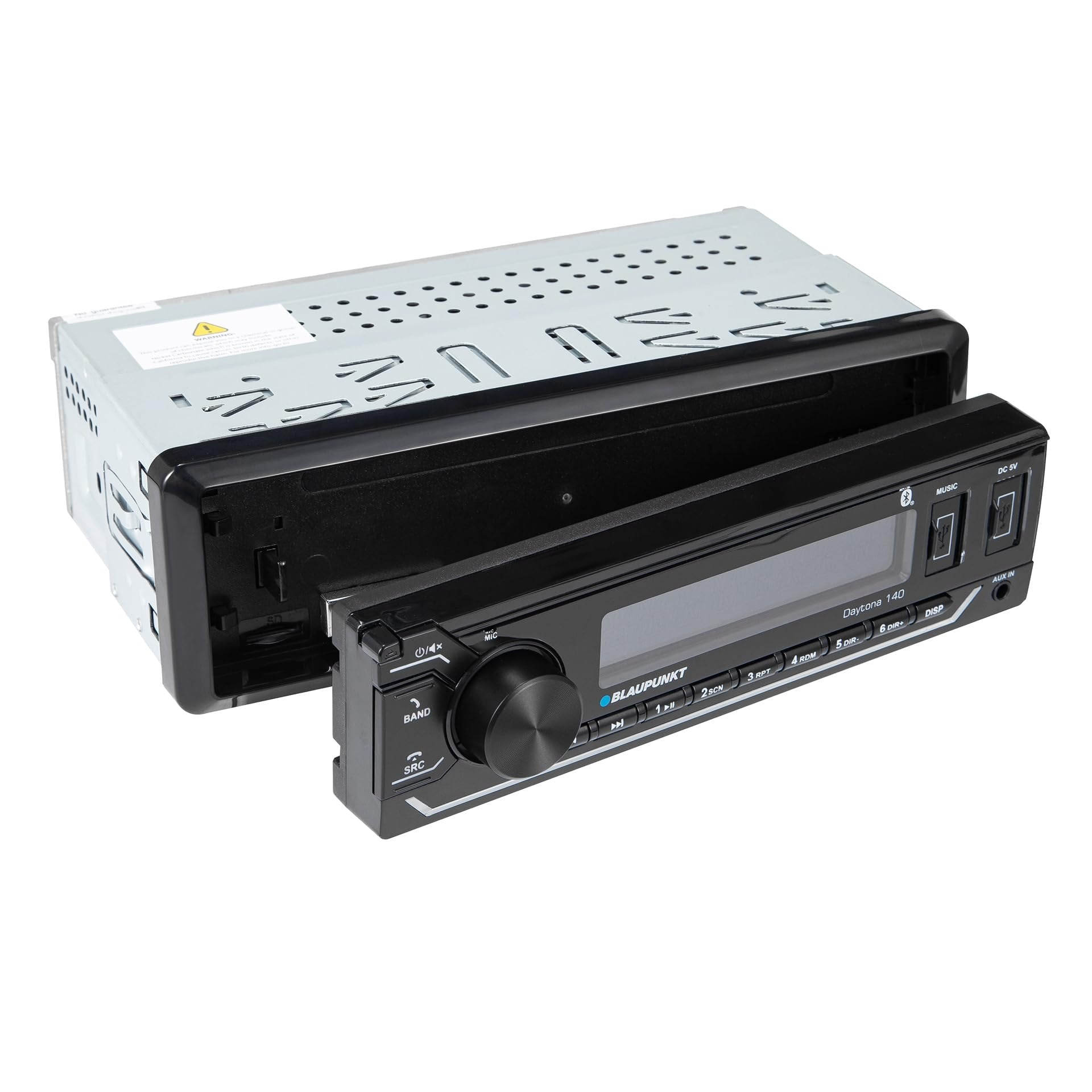 BLAUPUNKT DAYTONA140 BT - 4 X 40W Stereo Digital USB Media Player, Receiver with Bluetooth, Detachable Panel, 7 Color Back Light, Equalizer, 2 Front USB, SD Card Slot and Hook Up to Amplifier