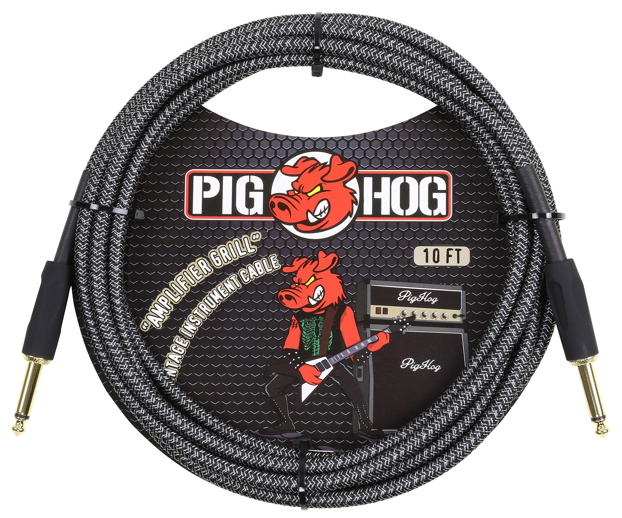 Pig Hog Vintage Serie Instrumentenkabel, Amplifier Grill, 3m/10ft, 6.35 (1/4”) auf 6.35 (1/4”), Hochwertige Qualität, Gewebt