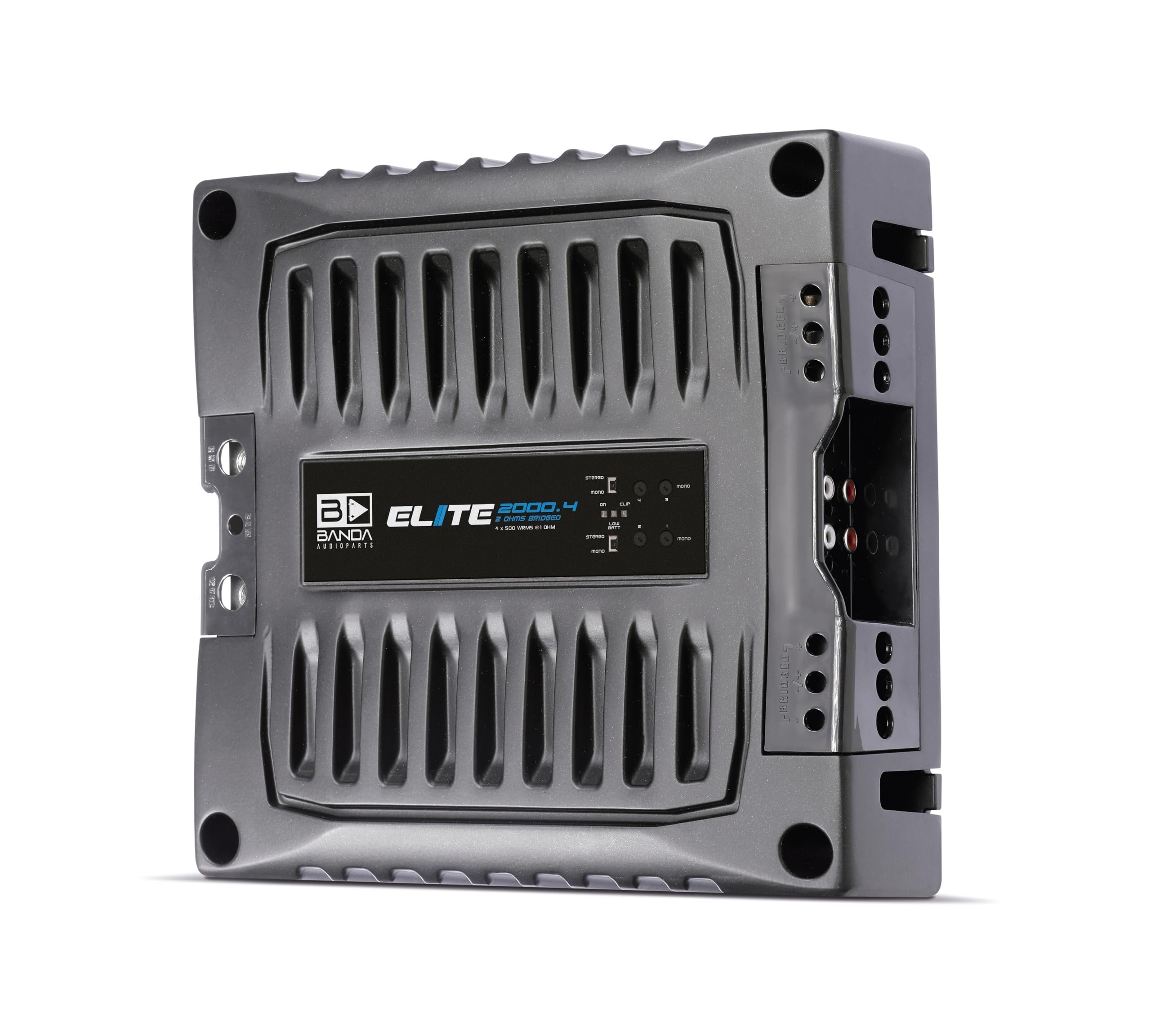 BANDA Audioparts ELITE2000.41OHM Class D Audio Amplifier Elite 2000.4 Four Channel 500 Watts Max 1-Ohm Car Audio Amp Black