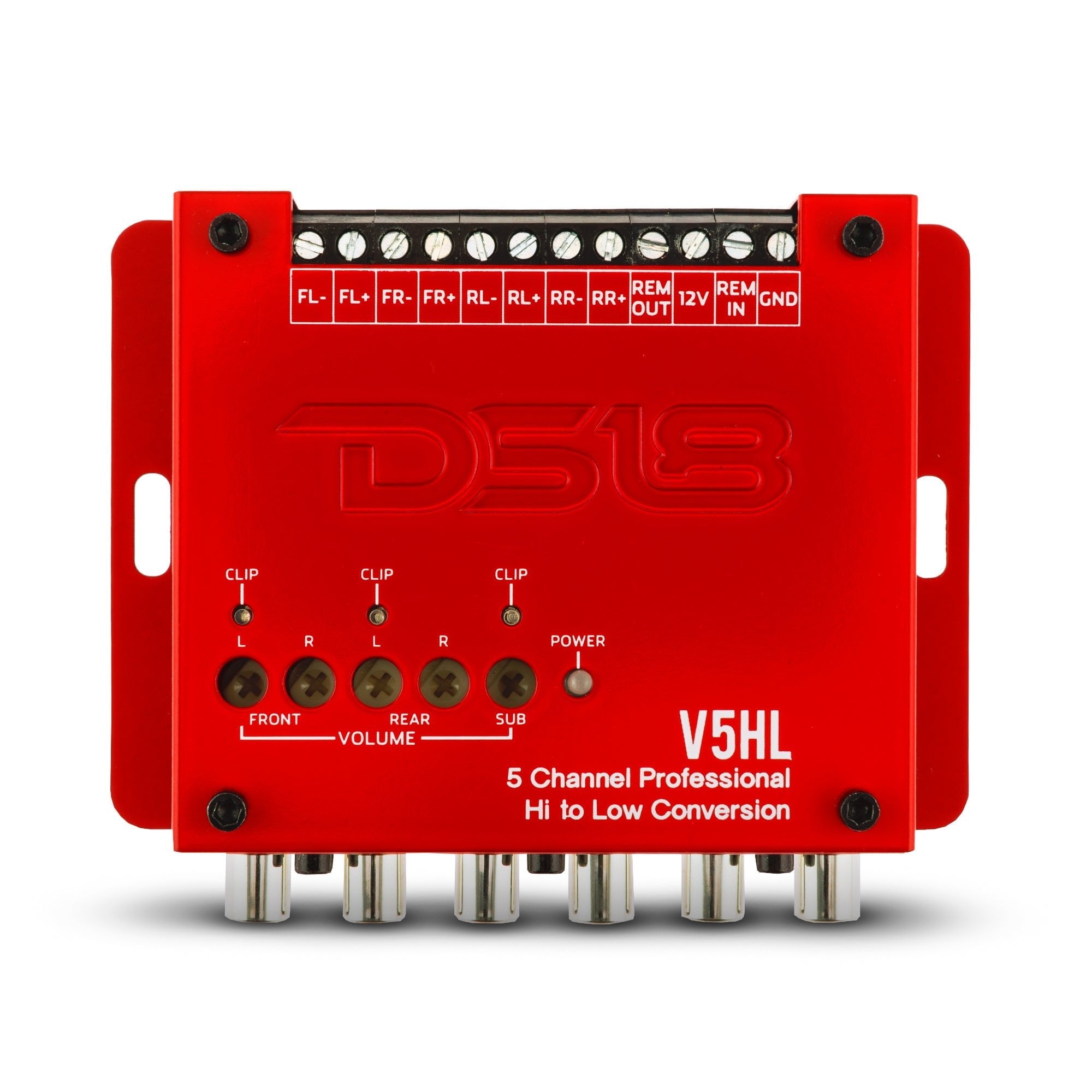 DS18 V2HL 2 Channel 4 Volt RCA Line Out High/Low Converter with LED Indicators