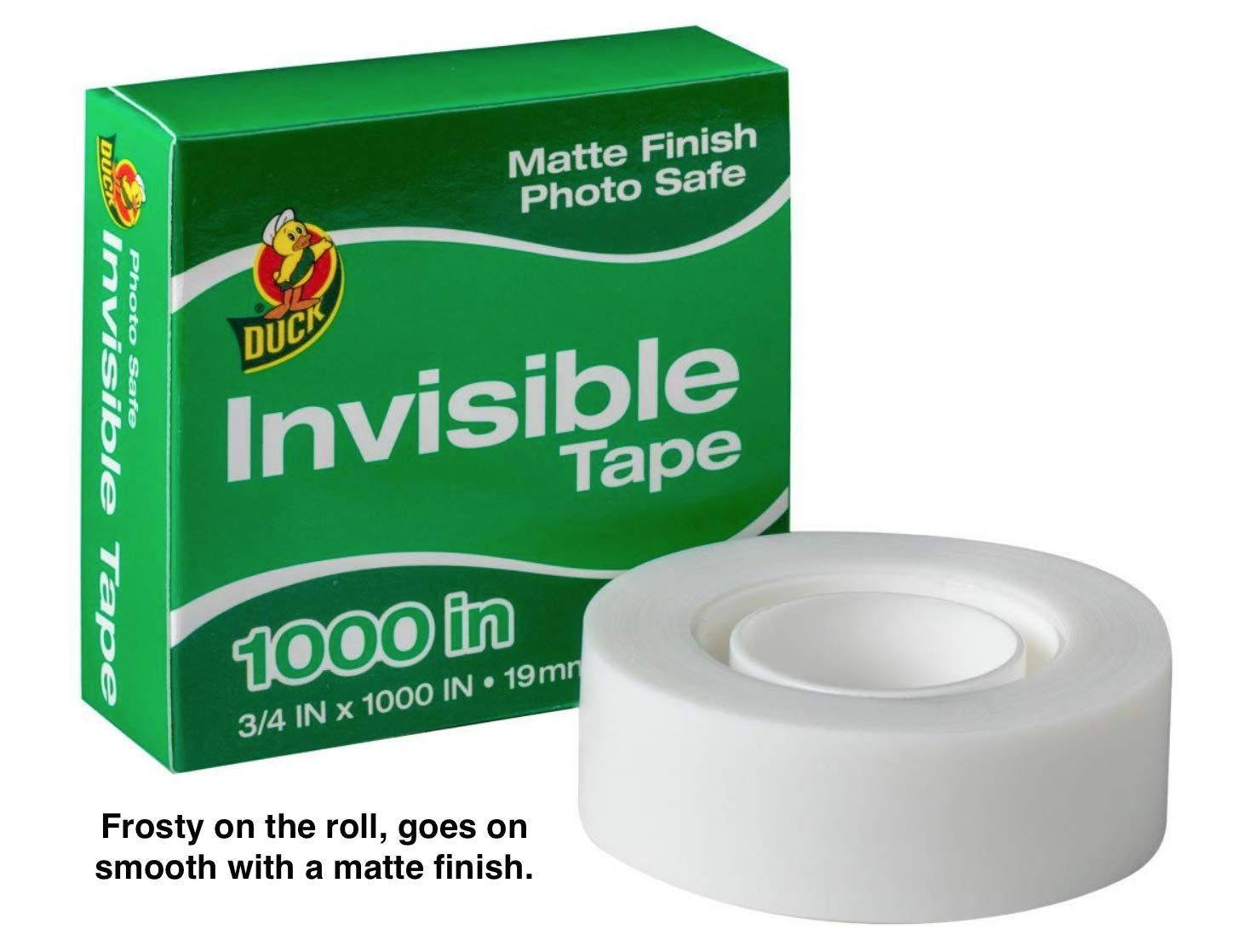 Duck Brand Matte Finish Invisible Tape Refill for Dispenser, 4 Rolls, Each Roll 3/4-Inch x 1000 Inches for 4000 Total Inches