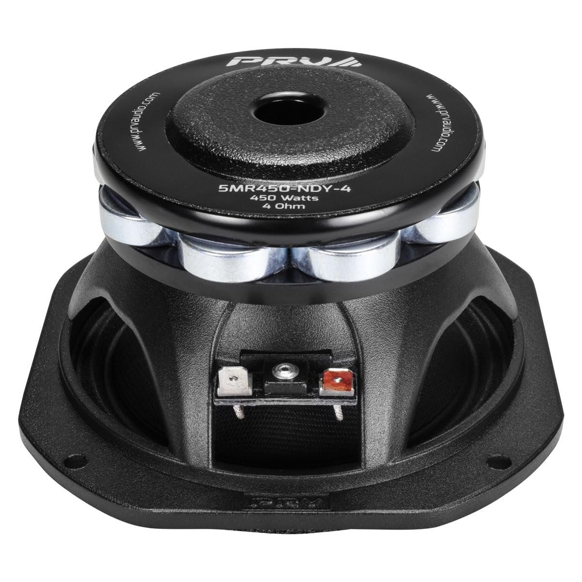 PRV AUDIO 5MR450-NDY-4, 5 Inches Midrange Speaker, High End Neodymium Magnet, 4 Ohm, 450 Watts, Pro Audio Loudspeaker (Single)