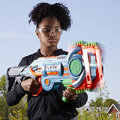 Nerf Elite 2.0 Flipshots Flip-32 Blaster, Rotating Dart Barrels, 32-Dart Capacity, 32 Elite Darts, Toy Foam Blasters, Kids Outdoor Games & Toys for Boys & Girls