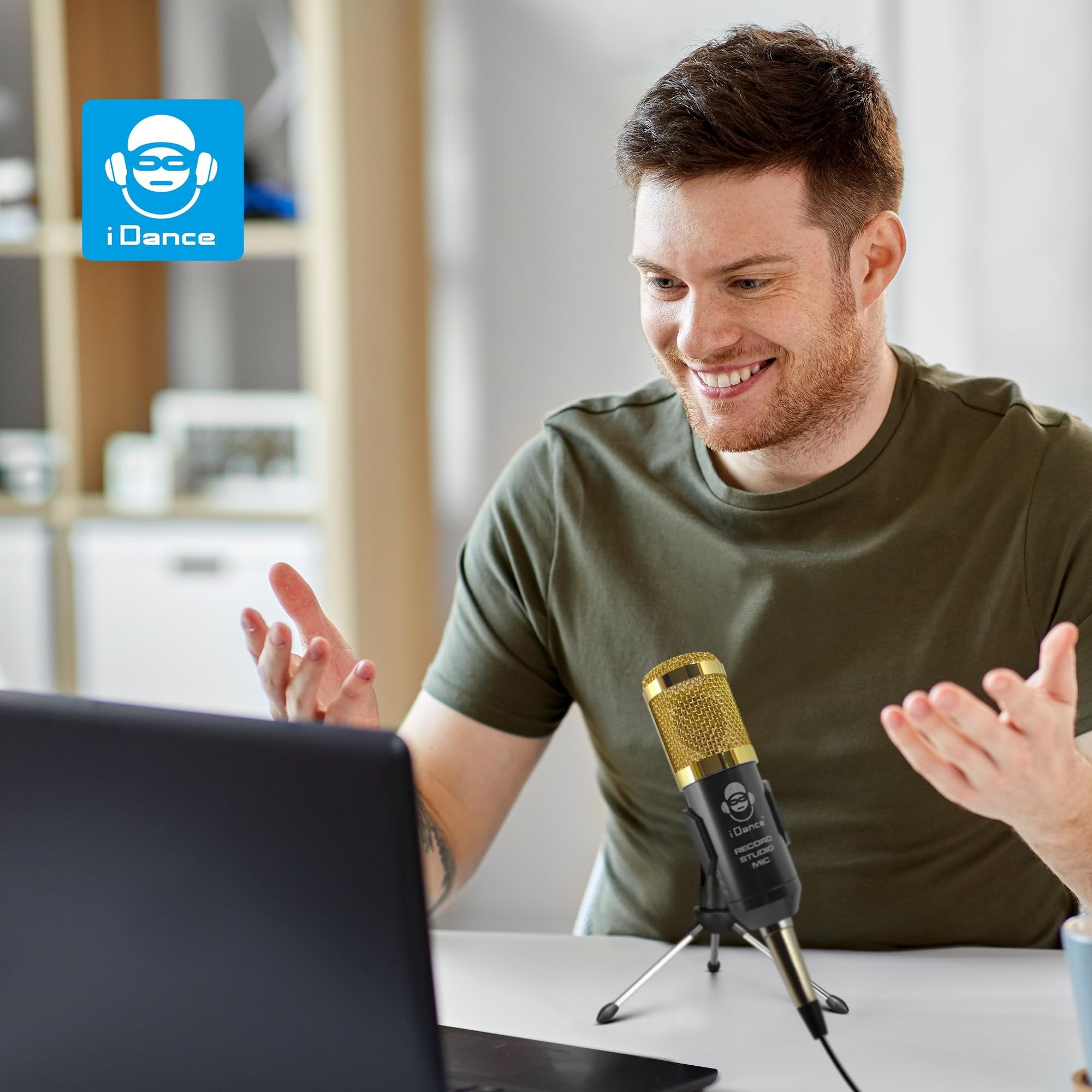 iDance Professional Vocal Transducer Condenser Microphone, Plug & Play Studio Recording Microphone for PC Computer, Gaming, Podcast, Broadcast Streaming, and YouTube, Multipurpose USB Condenser