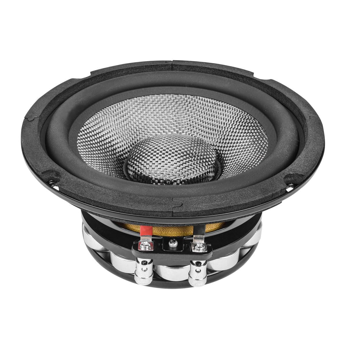 PRV AUDIO Carbon Fiber 6.5" Midrange Speaker 500 Watts 4 Ohm Neodymium 6MR500CF-NDY-4 Water Resistant Pro Audio Loudspeaker for Boat UTV 4-Wheeler Motorcycle (2 Speakers)