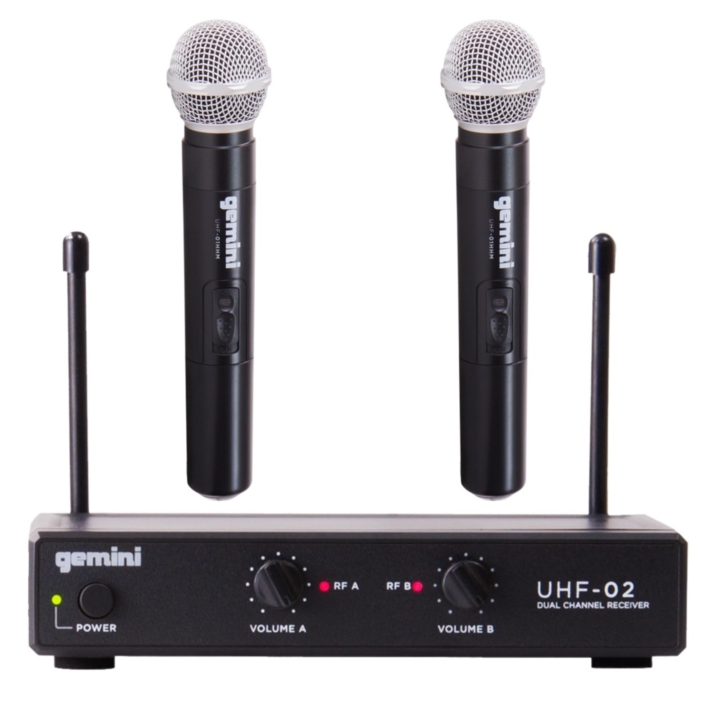 Gemini UHF-02 S34 Wireless Microphone System - Channels 3 & 4 - Versatile Cordless Mics for Podcasting and Events