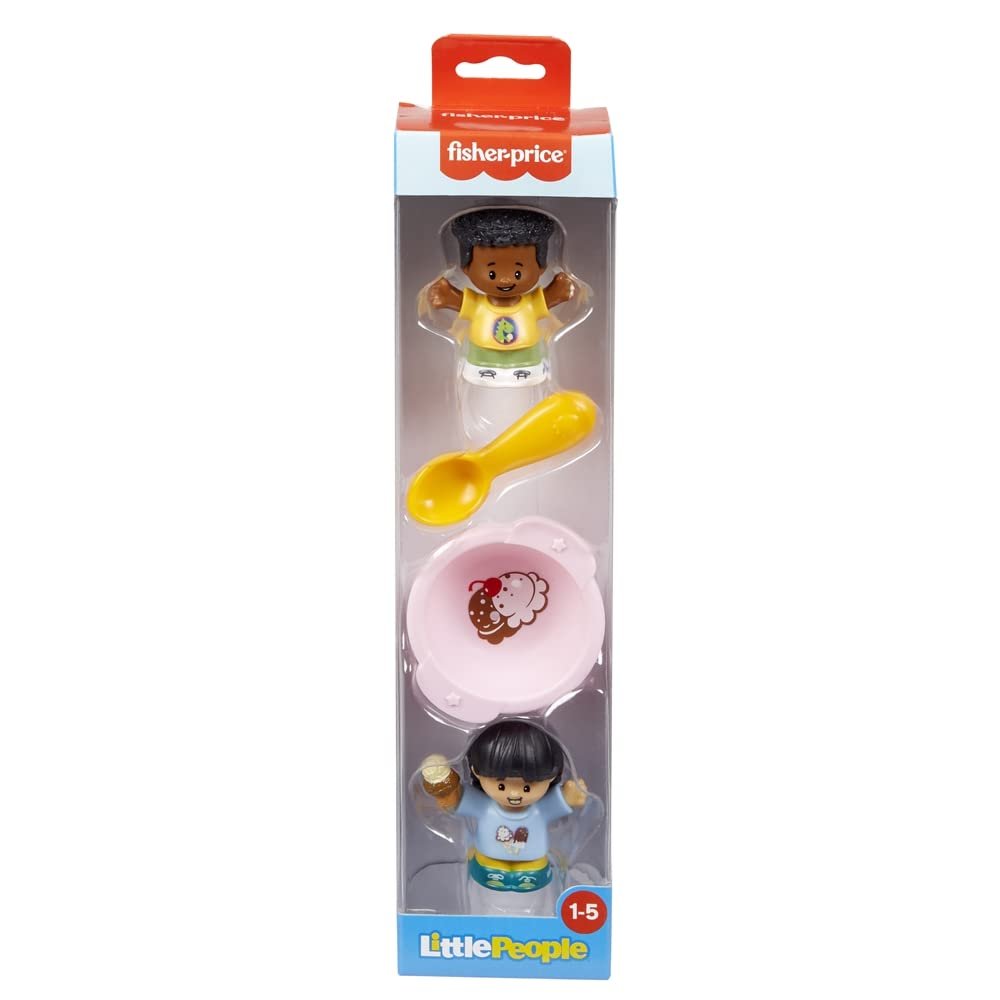 Fisher-Price Little People Dessert Time Figure Set - HHR46 ~ Includes 2 Little People Figures, 1 Ice Cream Bowl and 1 Spoon