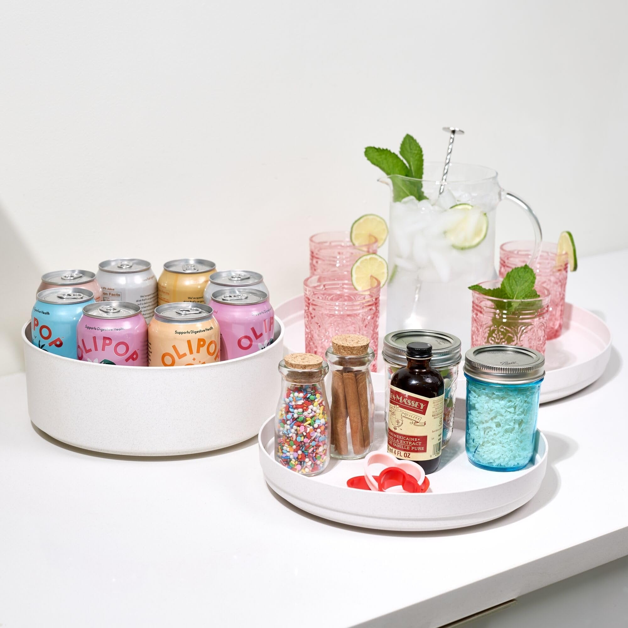 iDesign Recycled Plastic Lazy Susan Turntable Organizer, The Rosanna Pansino Collection – 10.03” L x 10.03” W x 1.73” H, Coconut