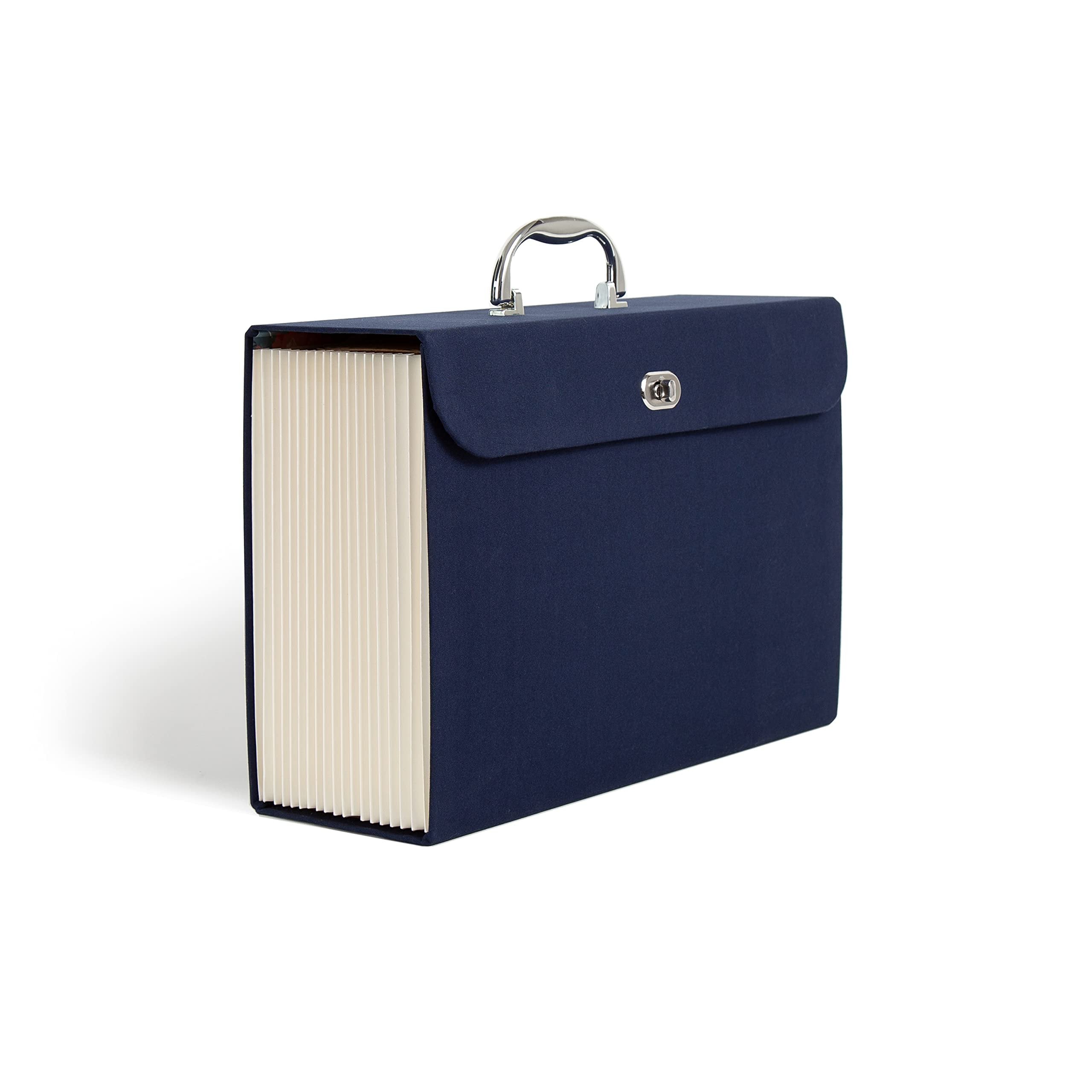 U Brands Fashion Pocket Folder Filing Kit, Navy Lush Blooms, 13 Piece