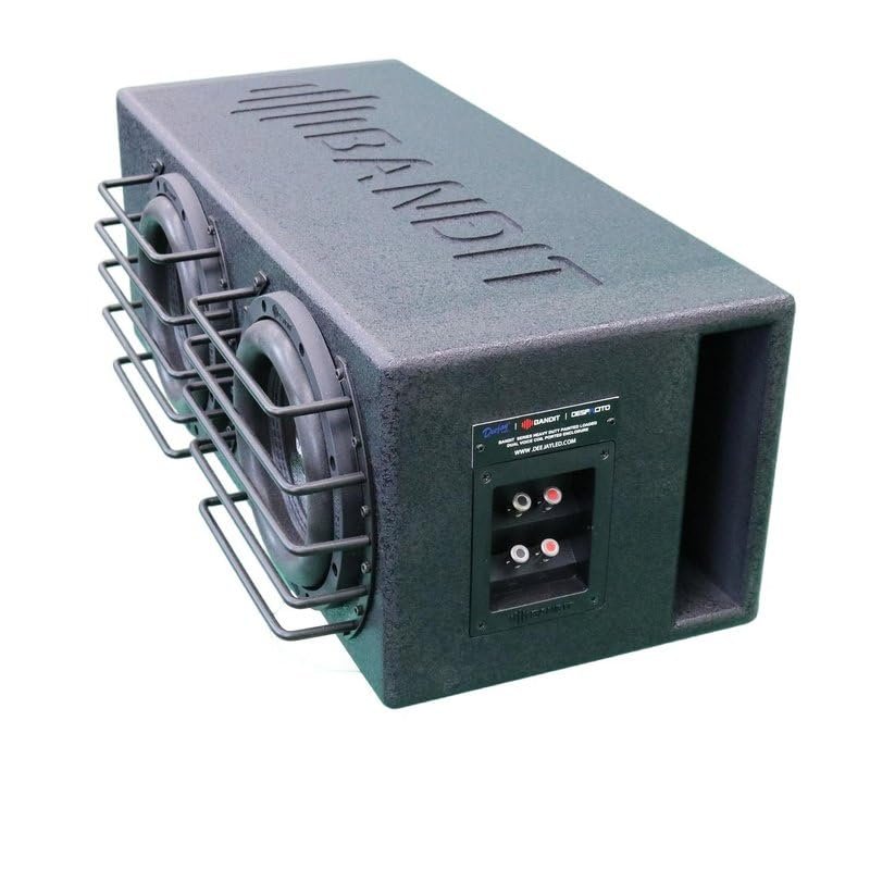 DEEJAY LED BANDIT2X8 Despacito Dual Two 8-inch Subwoofers in A Box Cabinet 1000 Wrms 2000 Watts Peak with Grill Guard and Two Voice Coils 2 ohms Each
