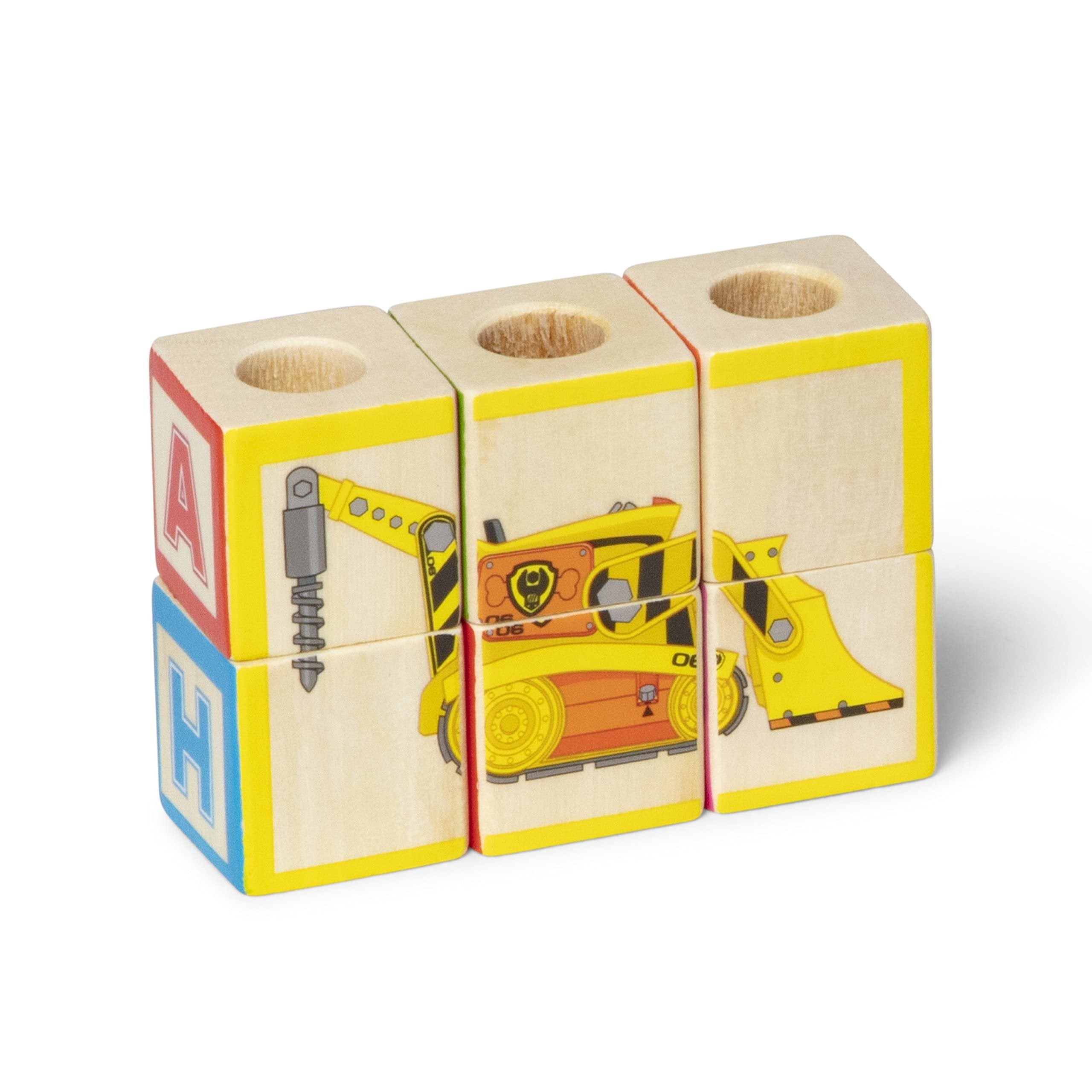 Melissa & Doug PAW Patrol Wooden ABC Block Truck (33 Pieces) - Sort And Stack Toys, Alphabet Blocks For Toddlers, Vehicle Toys For Kids Ages 3+, 34.93 cm x 17.78 cm x 10.03 cm