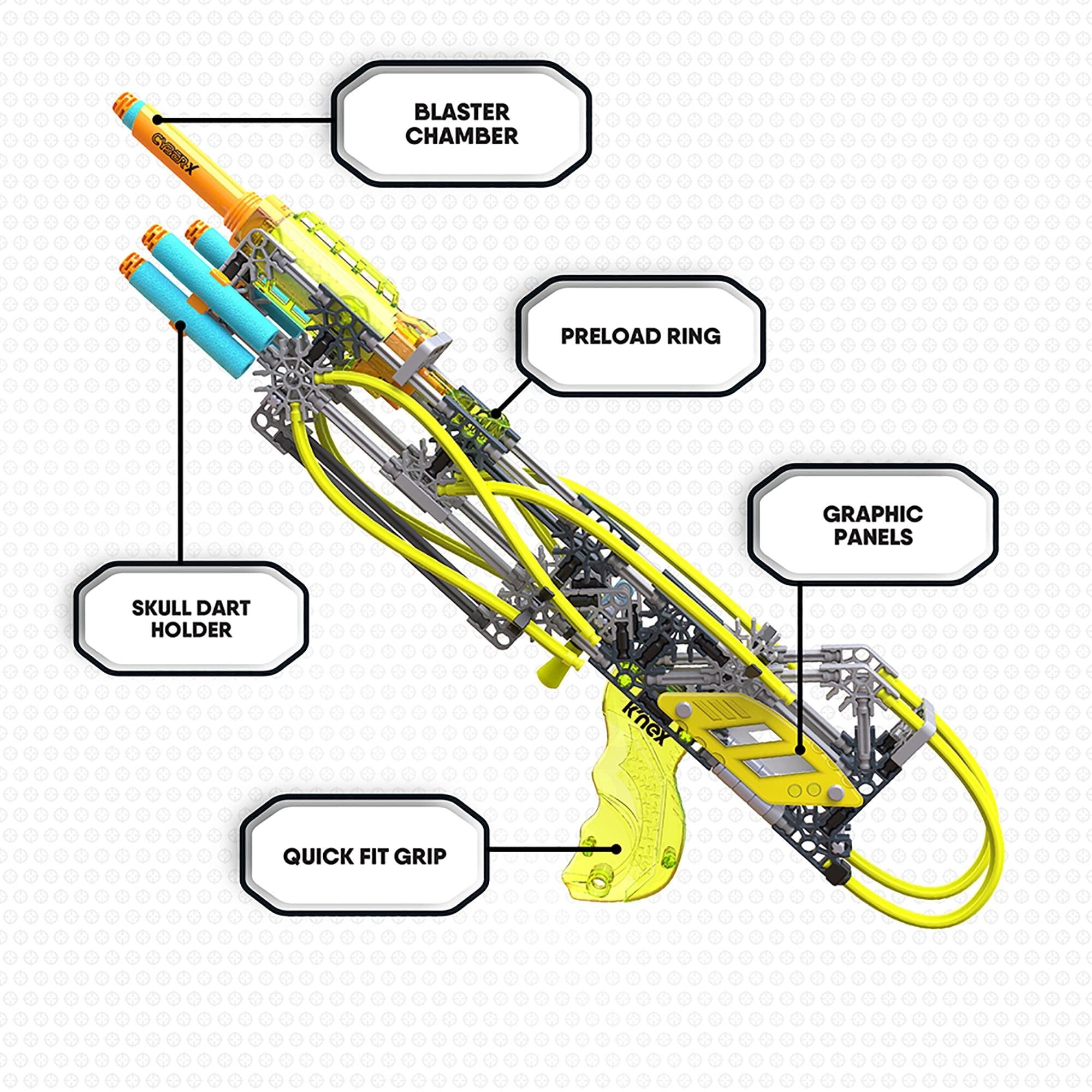 K'NEX Cyber-X C5 Neostrike - Blasts up to 60 ft - 176 Pieces, 4 Builds, Targets, 5 Darts - Great Gift Kids 8+