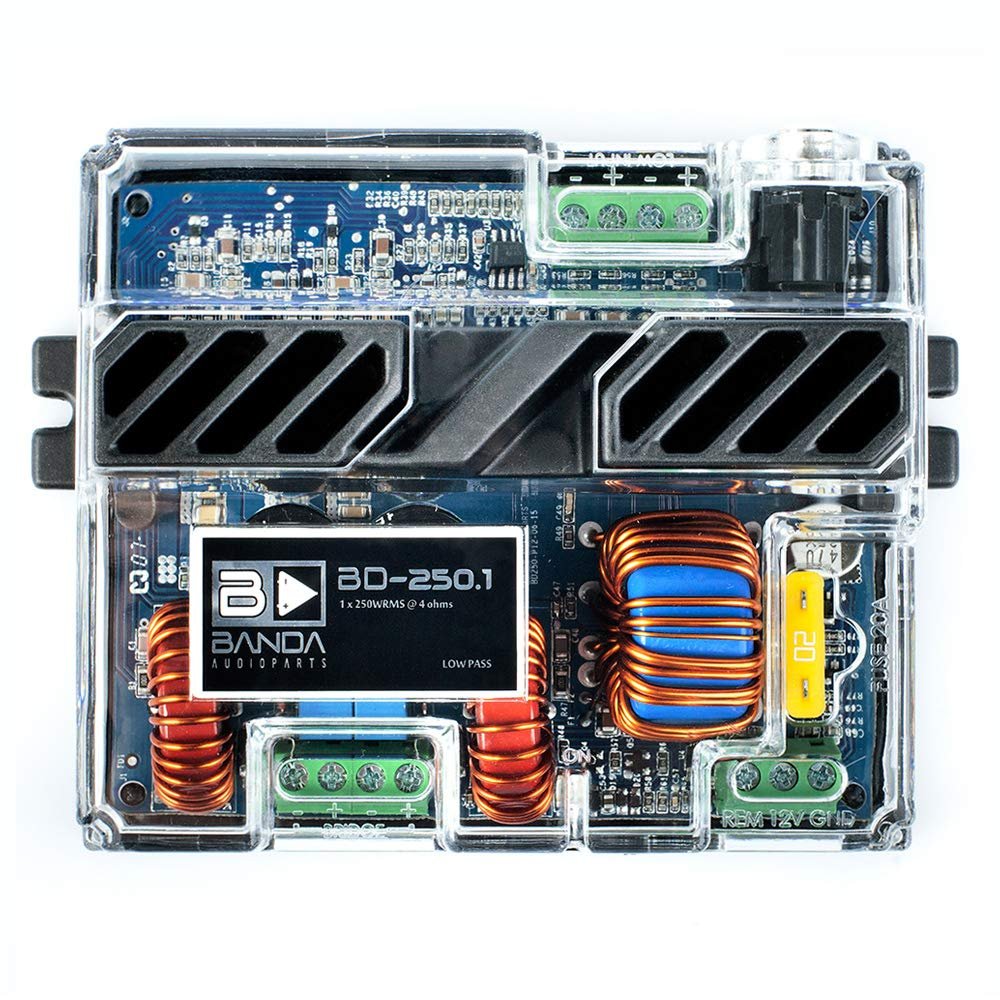 Banda BD 250.1 Channel 250 Watts RMS 4 Ohm Car Amplifier (BD 250.1 Canal - 4 Ohms)
