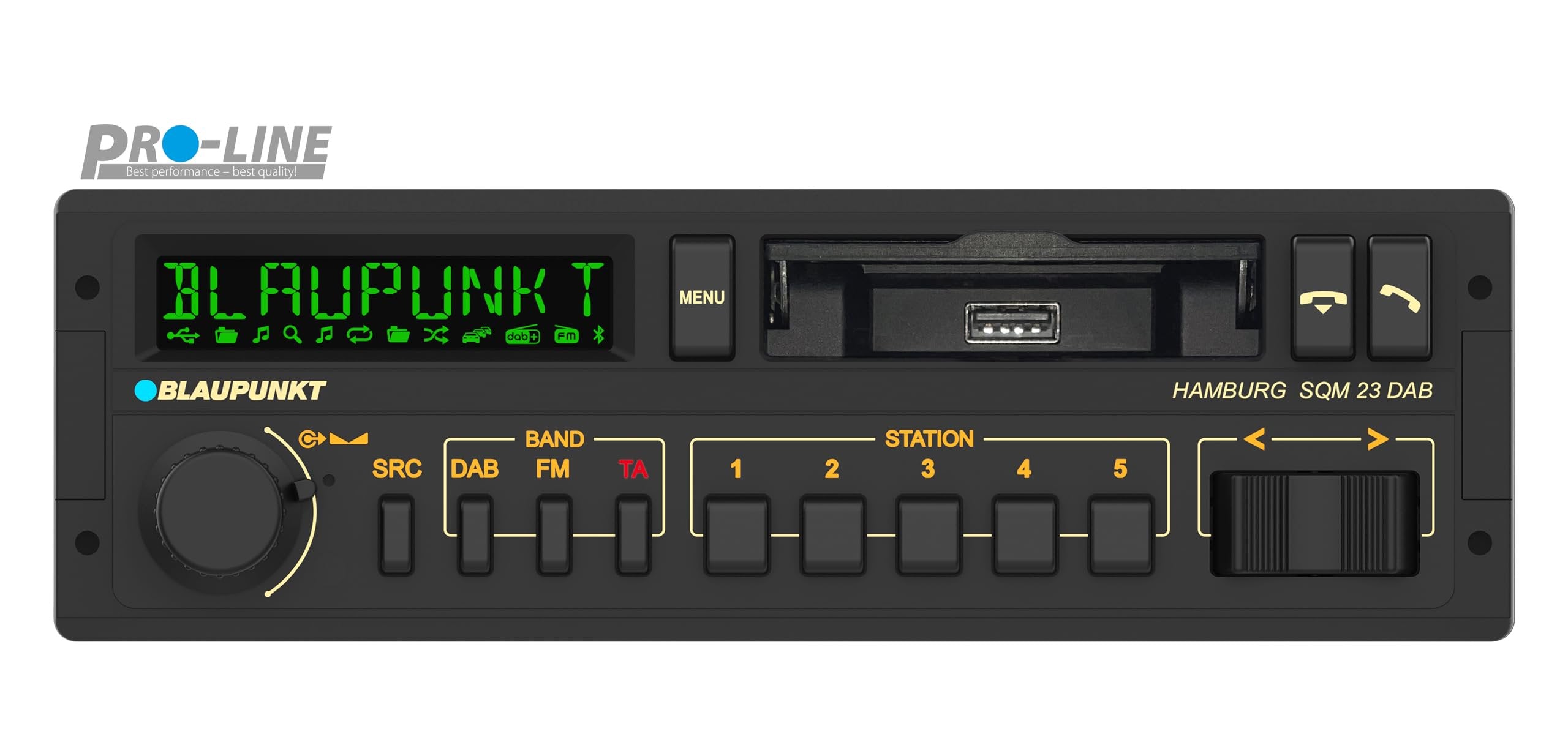Blaupunkt Hamburg SQM 23 DAB Retro Car Radio: 80s Design with Modern Technology, DAB+, Bluetooth, and USB Support