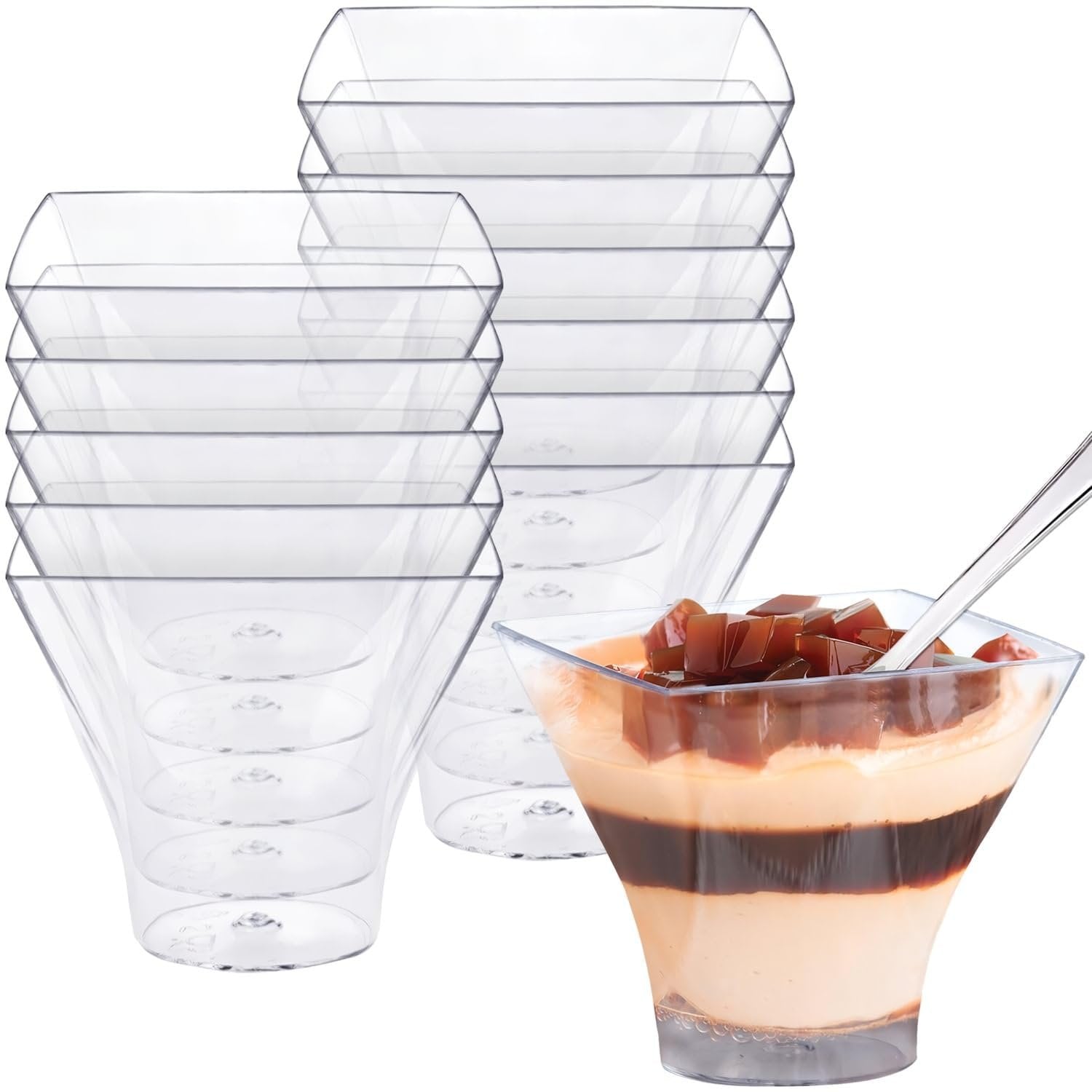 12 Ct Lillian Clear Plastic Mini Flared Mousse Cup