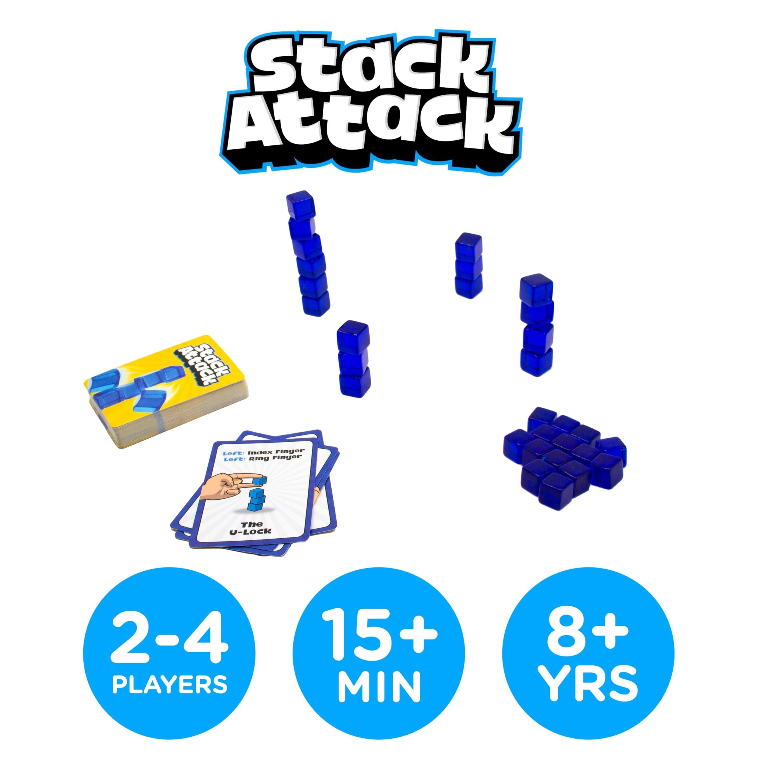 AQUARIUS Stack Attack Game - Stacking Blocks Game - Fun Family Party Game for Kids, Teens & Adults - Entertaining Game Night Gift - 4 to 6 Players - Ages 8 & Up