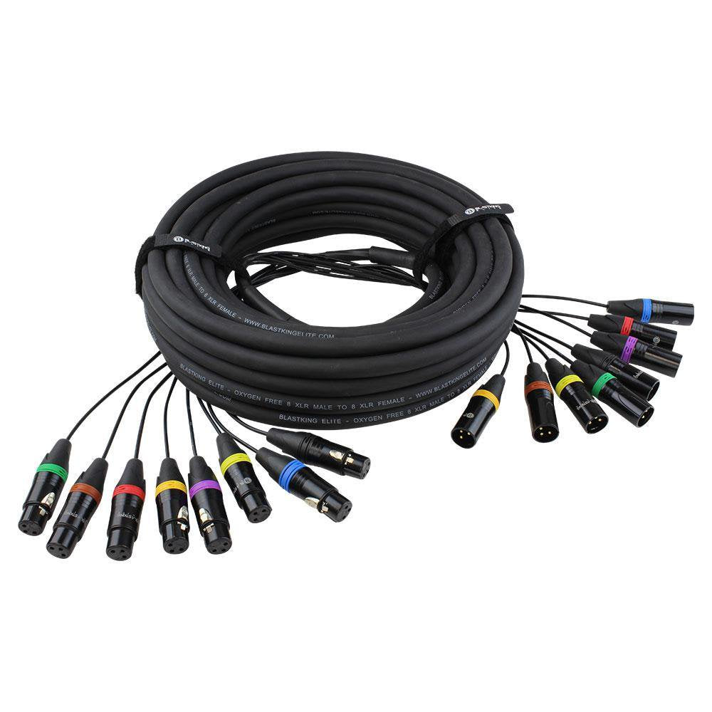 Blastking C8XLRMF-50 8 XLR Male to 8 XLR Female Cable – 50 ft.