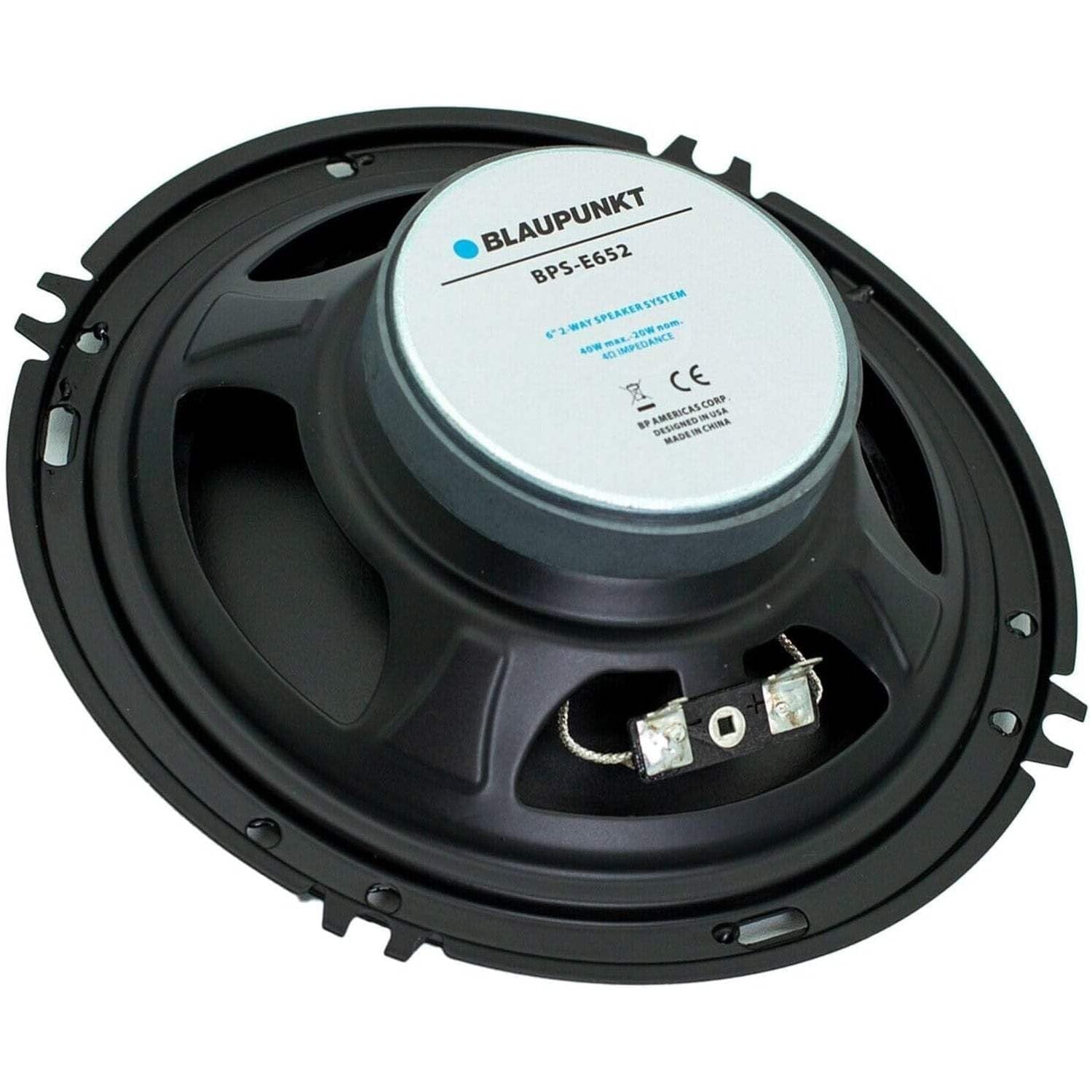 BLAUPUNKT BPS-E652 6-inch 2-Way Car Speakers 80W with Grilles - High-Fidelity Sound, Durable Construction, Easy Installation - Includes 2 Speakers Bundle with Gravity Magnet Phone Holder