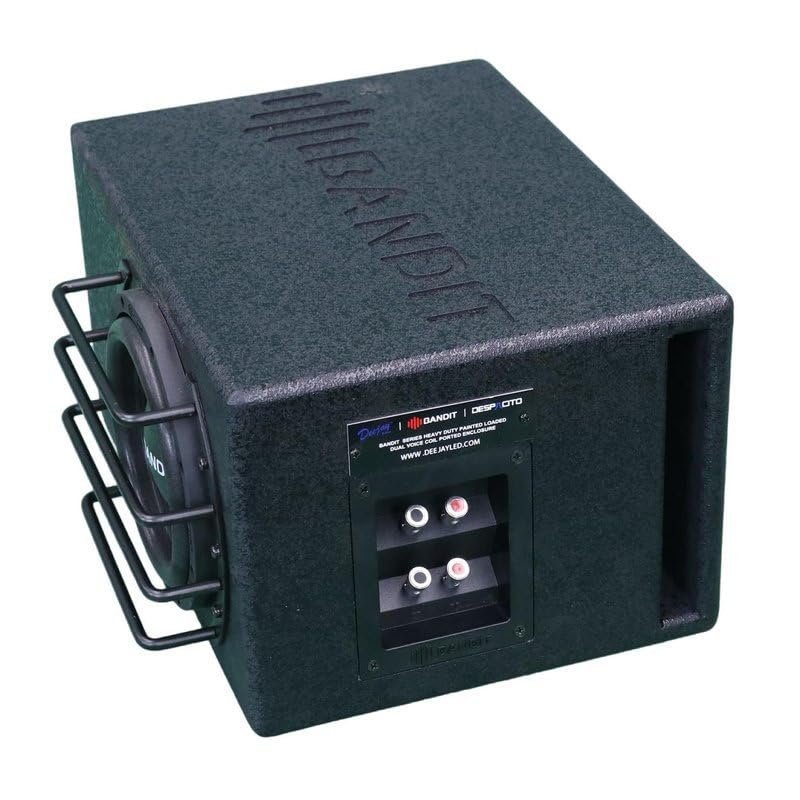 DEEJAY LED BANDIT6.5 Despacito Single 6.5-inch Subwoofer in A Box Cabinet 600 Wrms 1200 Watts Peak with Grill Guard and Two Voice Coils 2 ohms Each