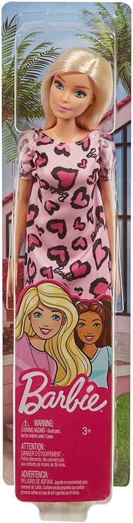BarbieDoll, Blonde, Wearing Pink Heart-Print Dress and Platform Sneakers, for 3 to 7 Year Olds