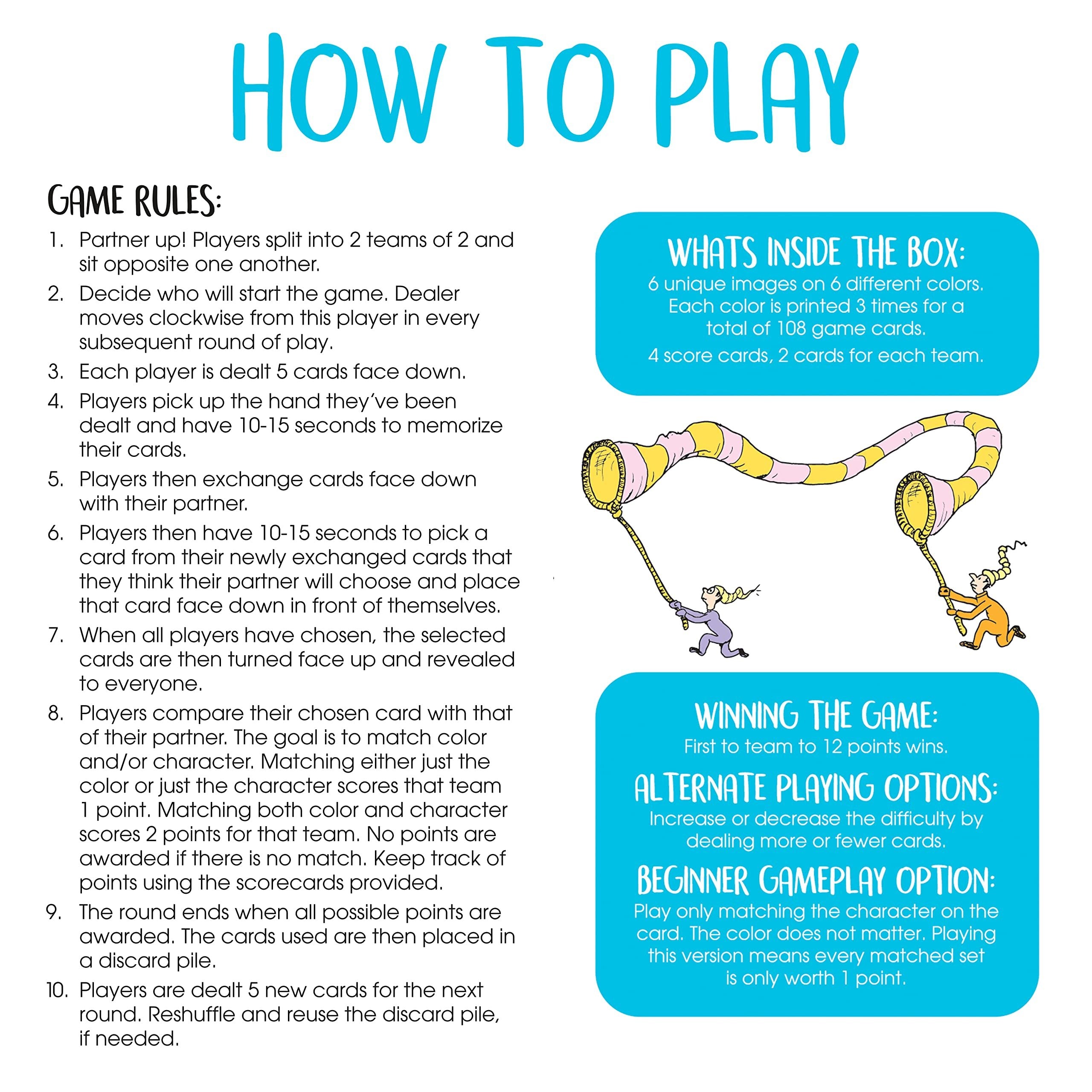 AQUARIUS Oh, The Places You'll Go! Memory Master Card Game - Fun Family Party Game for Kids, Teens & Adults - Entertaining Game Night Gift - Officially Licensed Dr. Seuss Merchandise