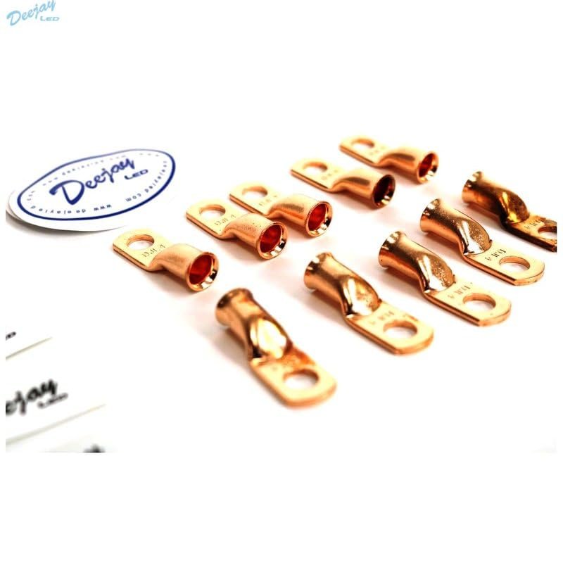 DEEJAY LED TBH4GA10BLUEWHITE DJL 10-Pack Crimp Connector Style for 4 Gauge Wire Blue/White Tube Insulators