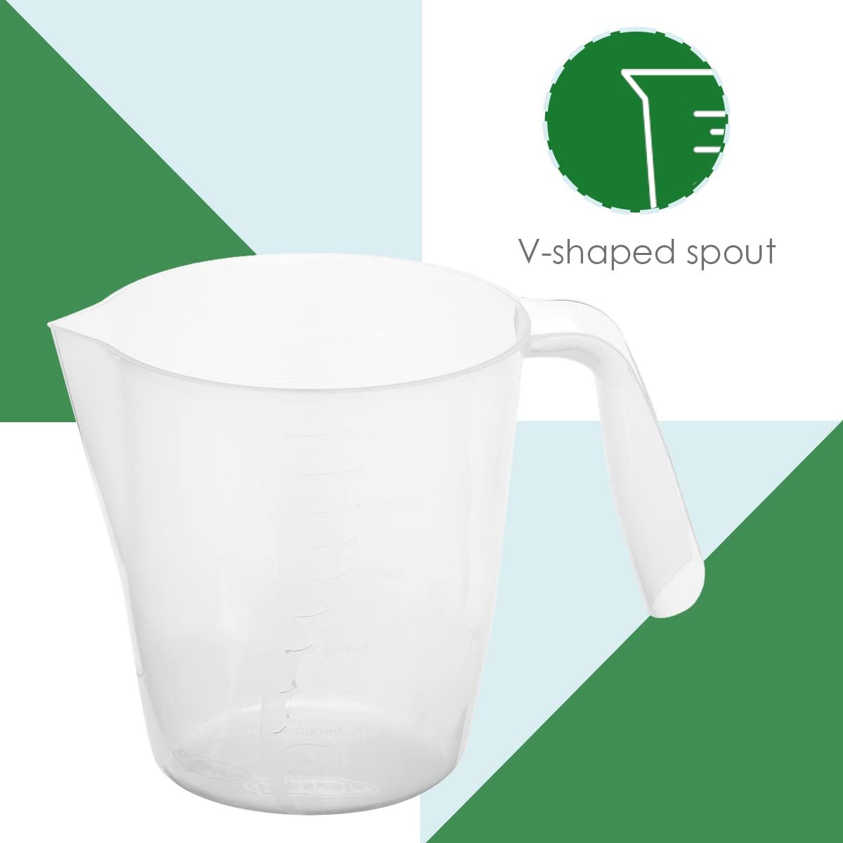Home Basics 1000 ml Plastic Measuring Cup with Raised Measurement Markings, Clear | Balanced Handle | V-Shaped Spout | Easy to Read