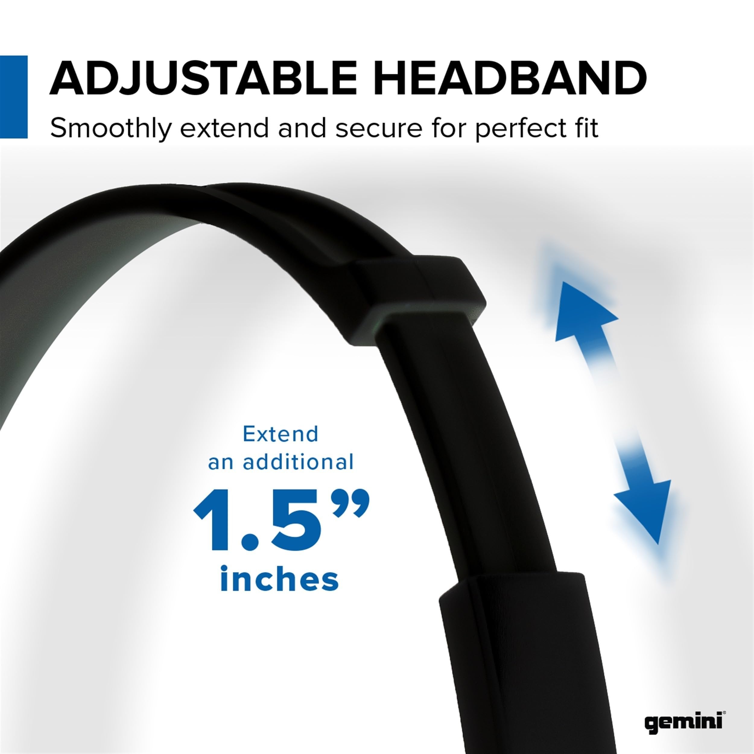 Gemini Sound DJX-200 Black Professional DJ Headphones - Over-Ear Monitor with 40mm Drivers, Ultra-Comfort Ear Cups, Noise Isolation, Lightweight Design for DJing, Gaming, Podcasting, Music Production