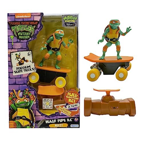 Teenage Mutant Ninja Turtles Michelangelo Half Pipe RC Vehicle Movie Edition Ages 5+ - Skate + Performs Tricks - 2.4GHz RC Controller