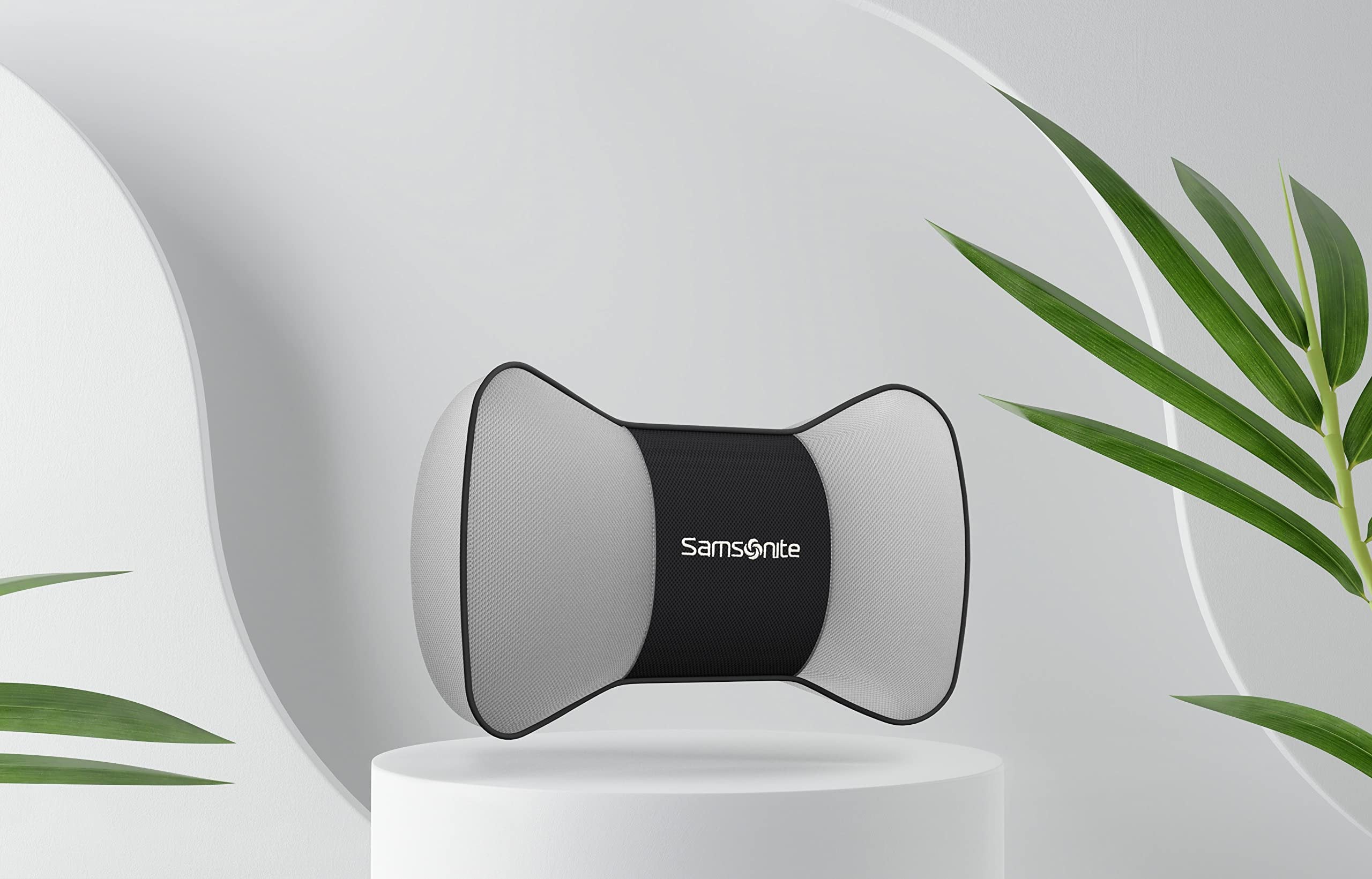 Samsonite Neck Pillow for Car – Ergonomic Memory Foam Headrest Cushion – Car Seat Support for Driving Comfort – Compact Neck Rest – Travel Pillow for Long Road Trips