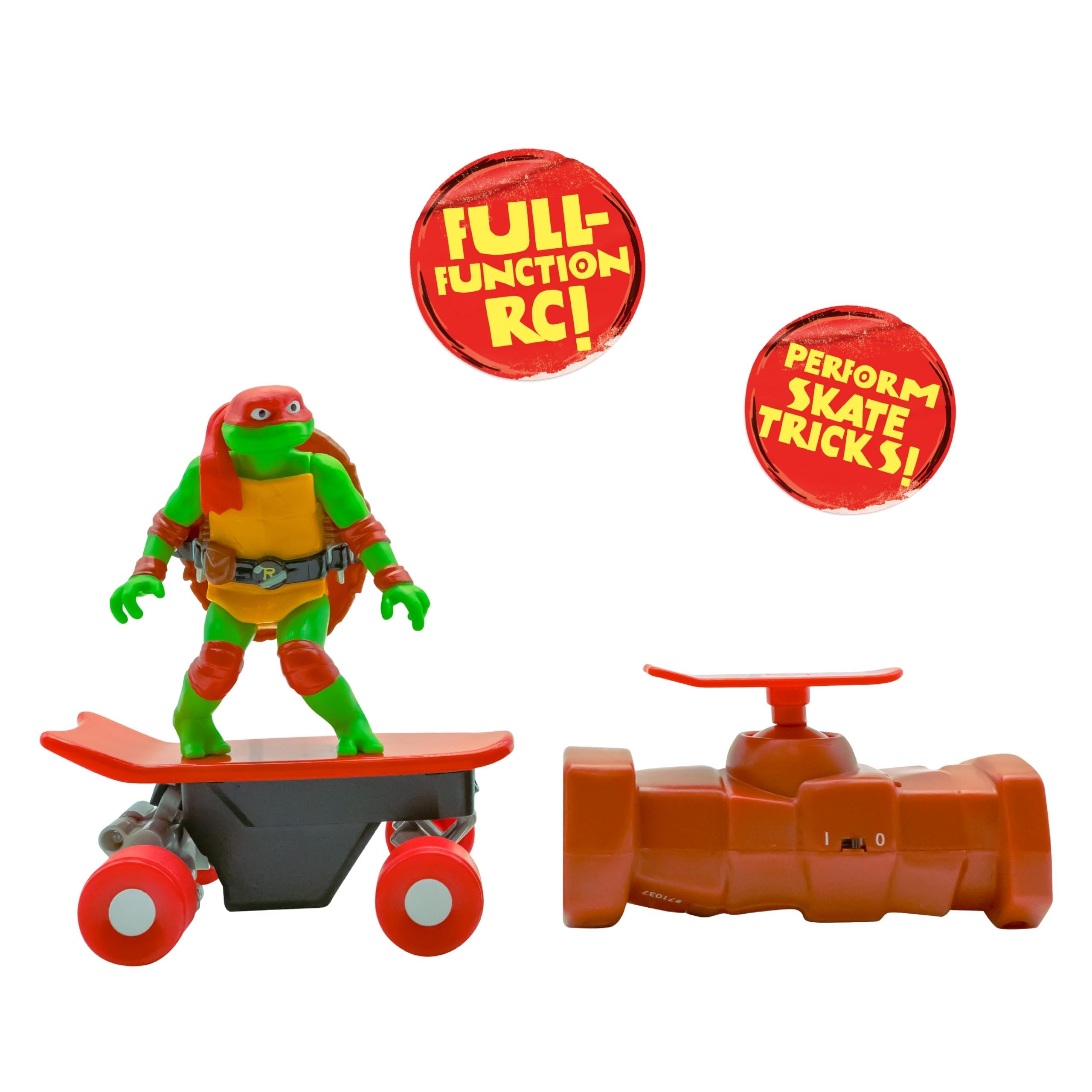 Teenage Mutant Ninja Turtles Toy, Raphael Half Pipe RC Skate Vehicle with Tricks, 2.4 GHz Remote Control TMNT Ninja Turtle Toy, Mutant Mayhem, Ages 5+
