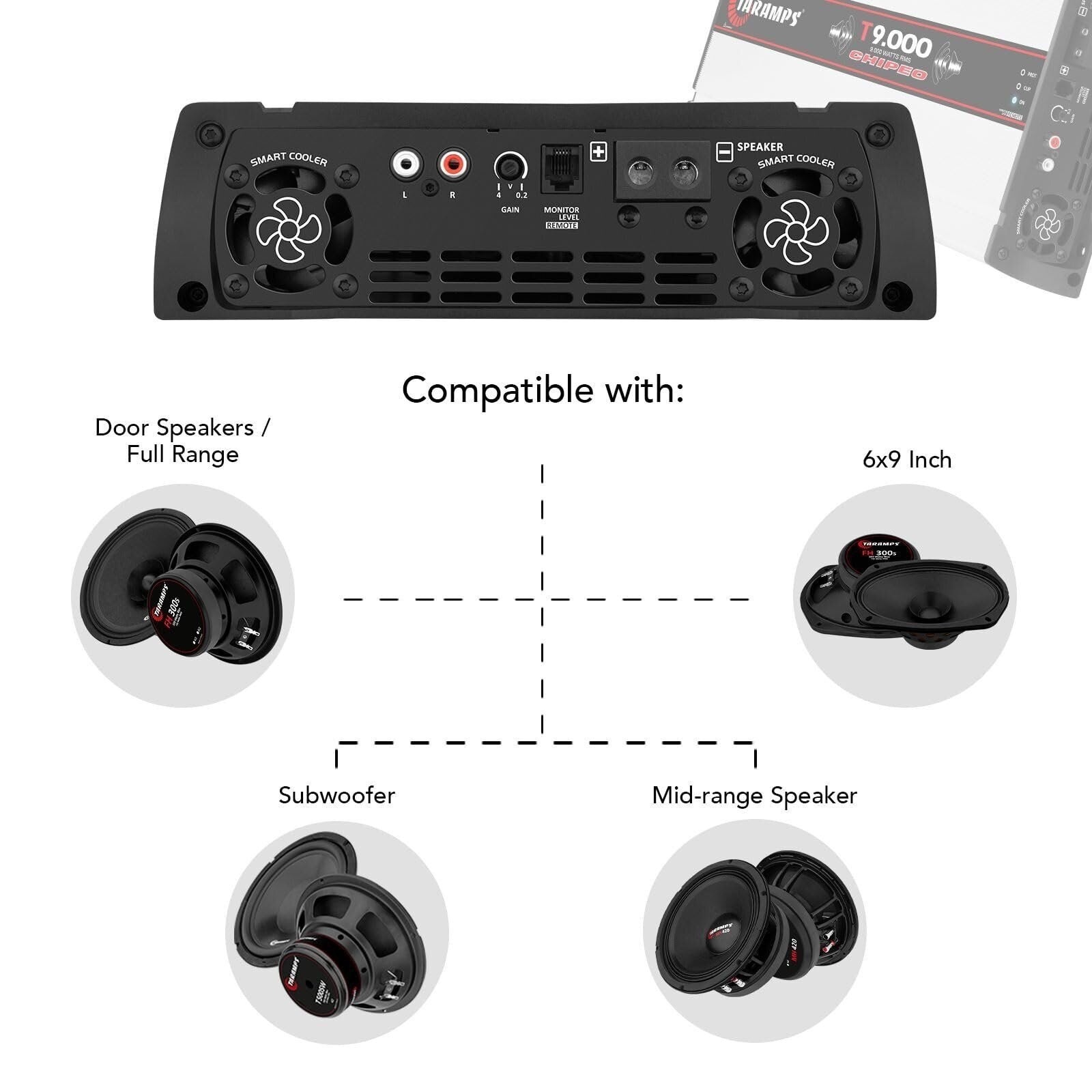 Taramps T 9.000 Chipeo 1 Ohm 9000 Watts Rms 12.6 Volts, Peak Power 11000...