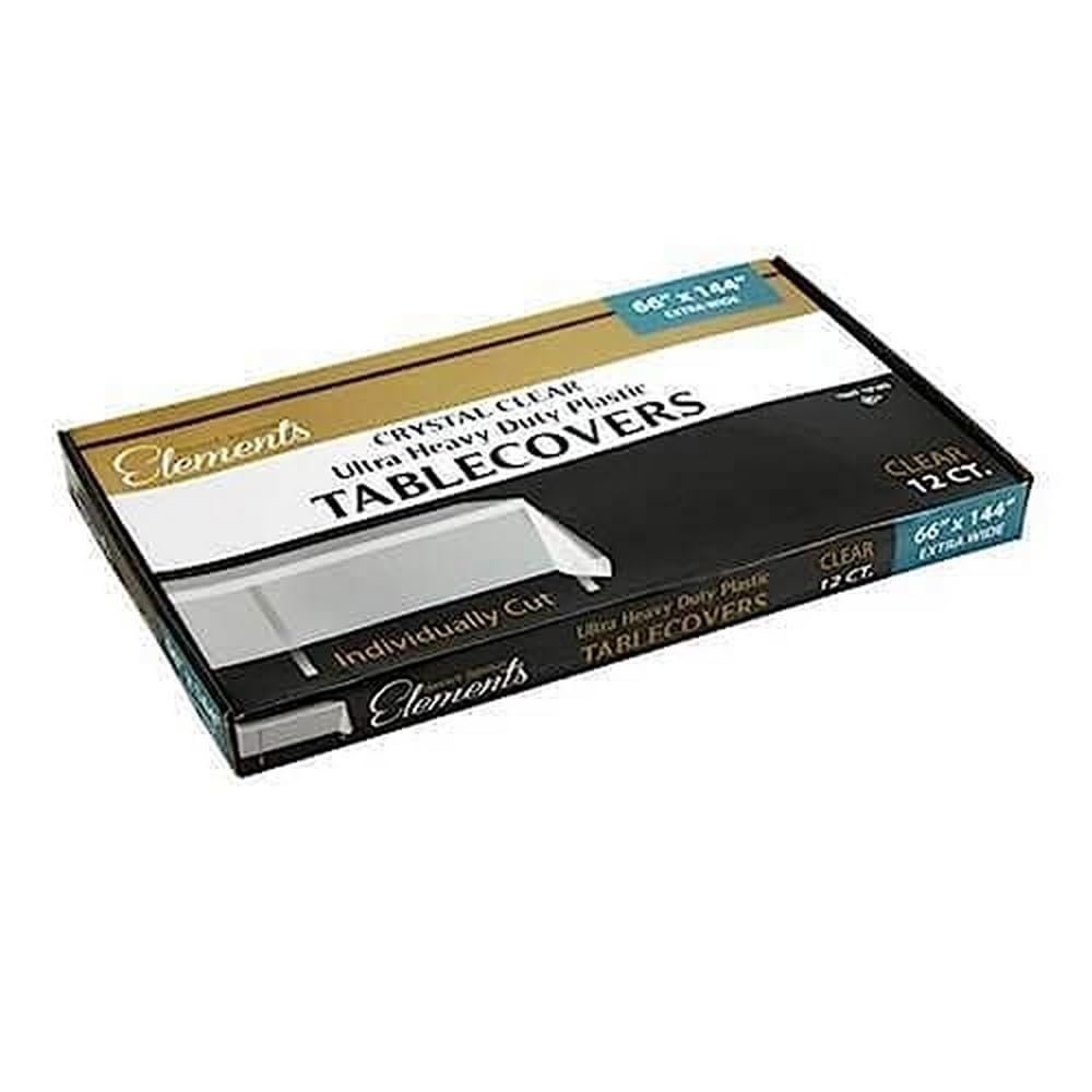 Kingzak Plastic Precut Table Covers - 66” x 144” | Clear | Pack of 12