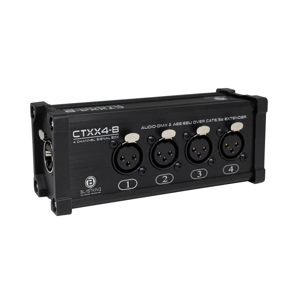 4-Channel XLR Female Transmitter Box over CAT6/5e by Blastking USA